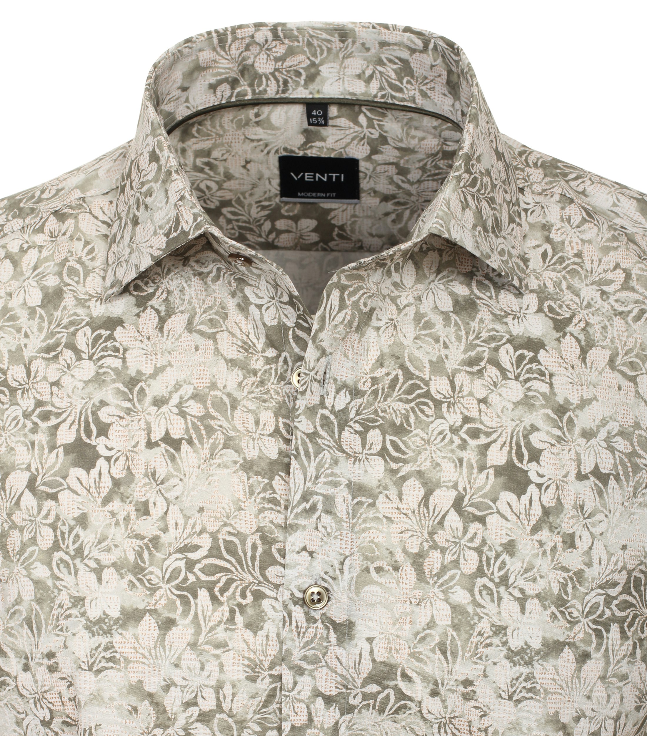 Ein Businesshemd im Print Muster in der Farbe Grün