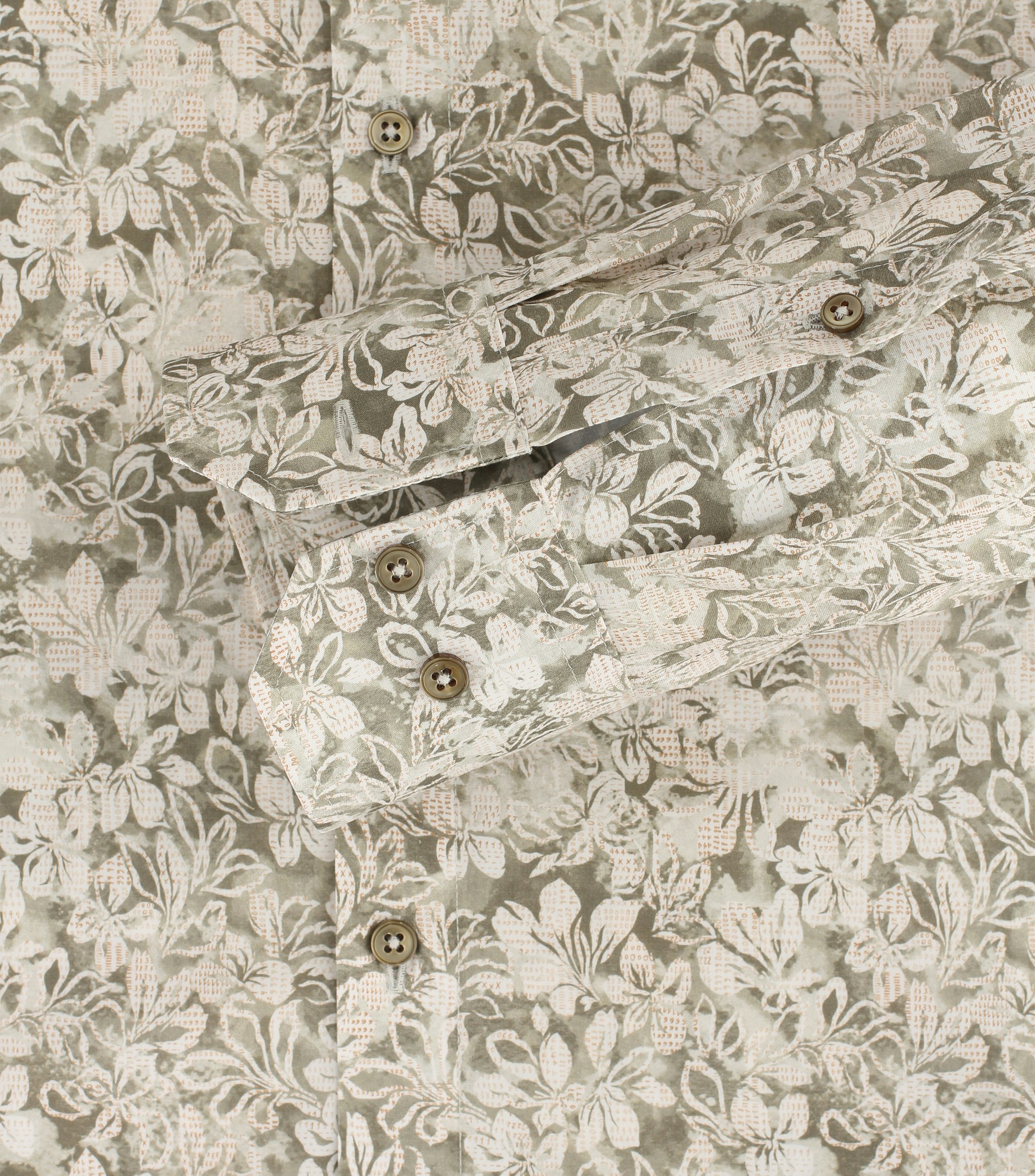 Ein Businesshemd im Print Muster in der Farbe Grün