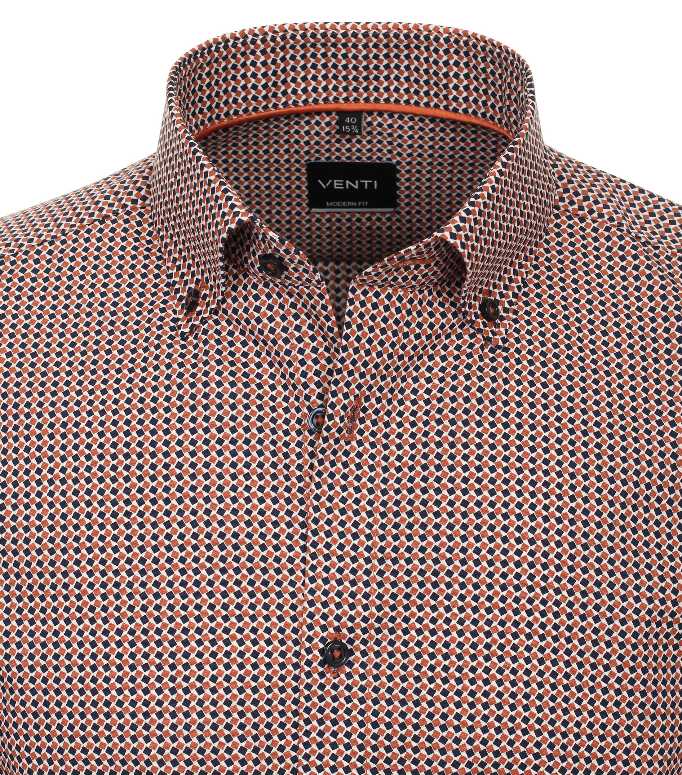 Ein Businesshemd im Print Muster in der Farbe Orange