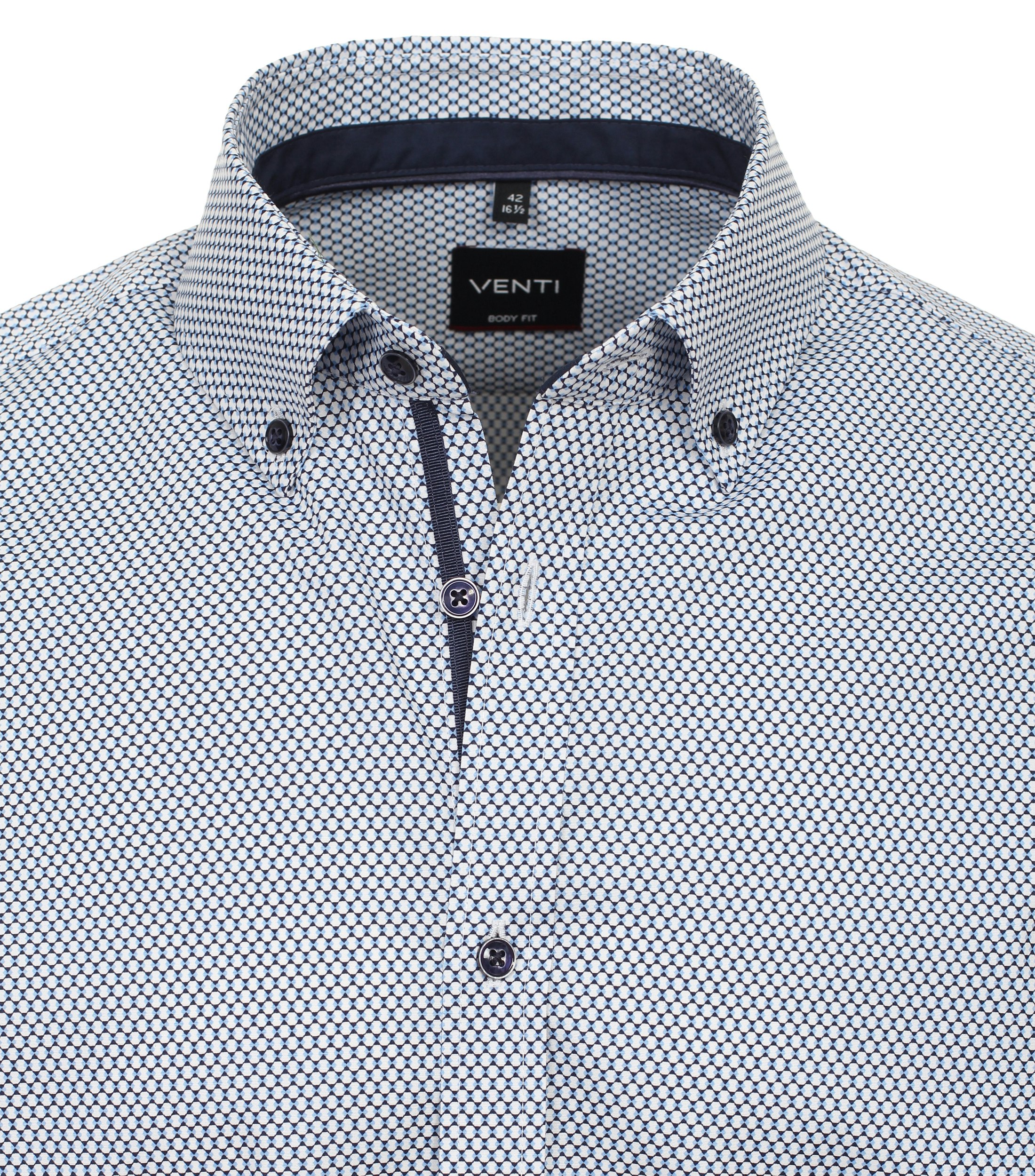 Ein Businesshemd im Print Muster in der Farbe Mittelblau