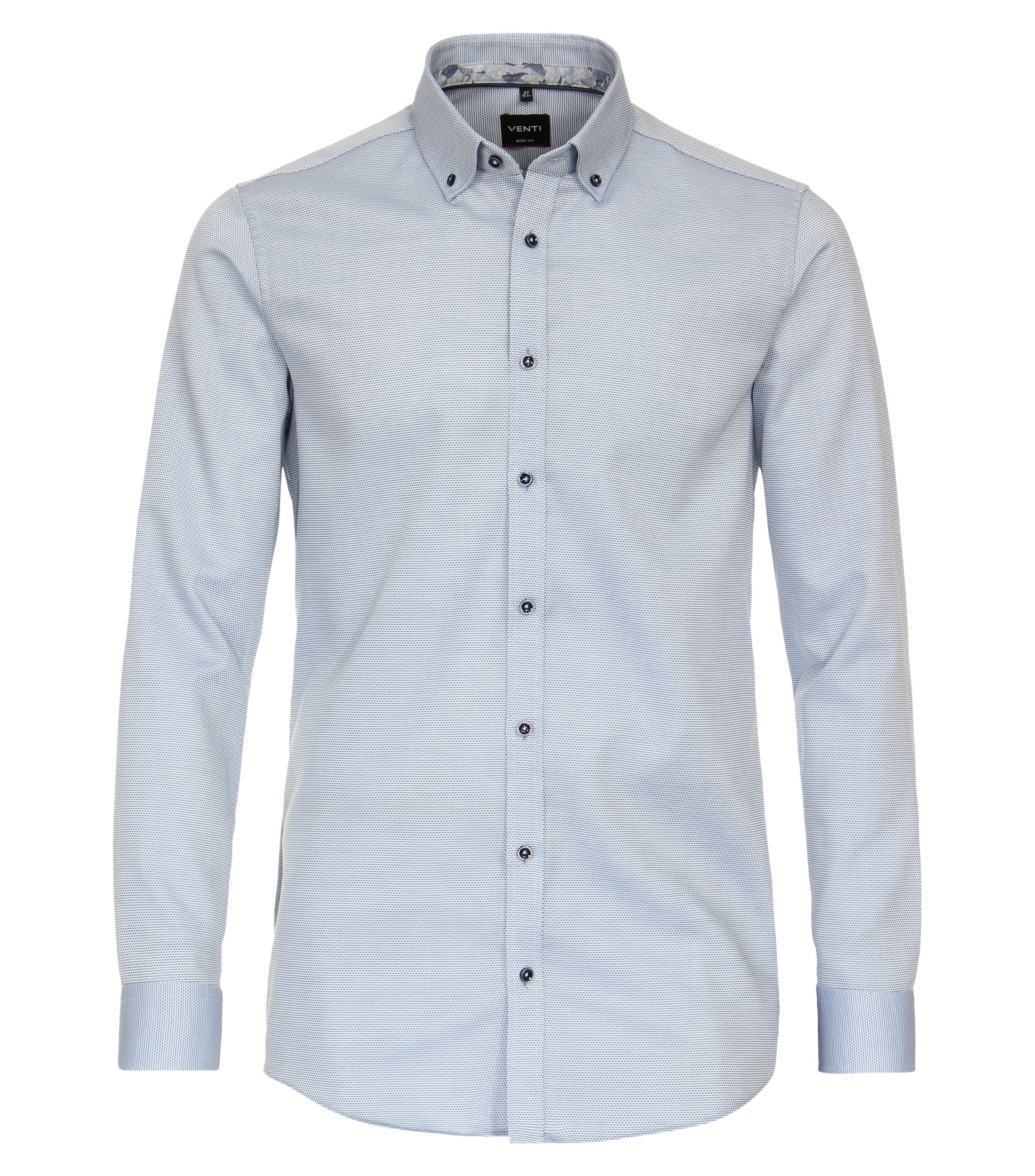 Ein Businesshemd im uni Muster in der Farbe Mittelblau