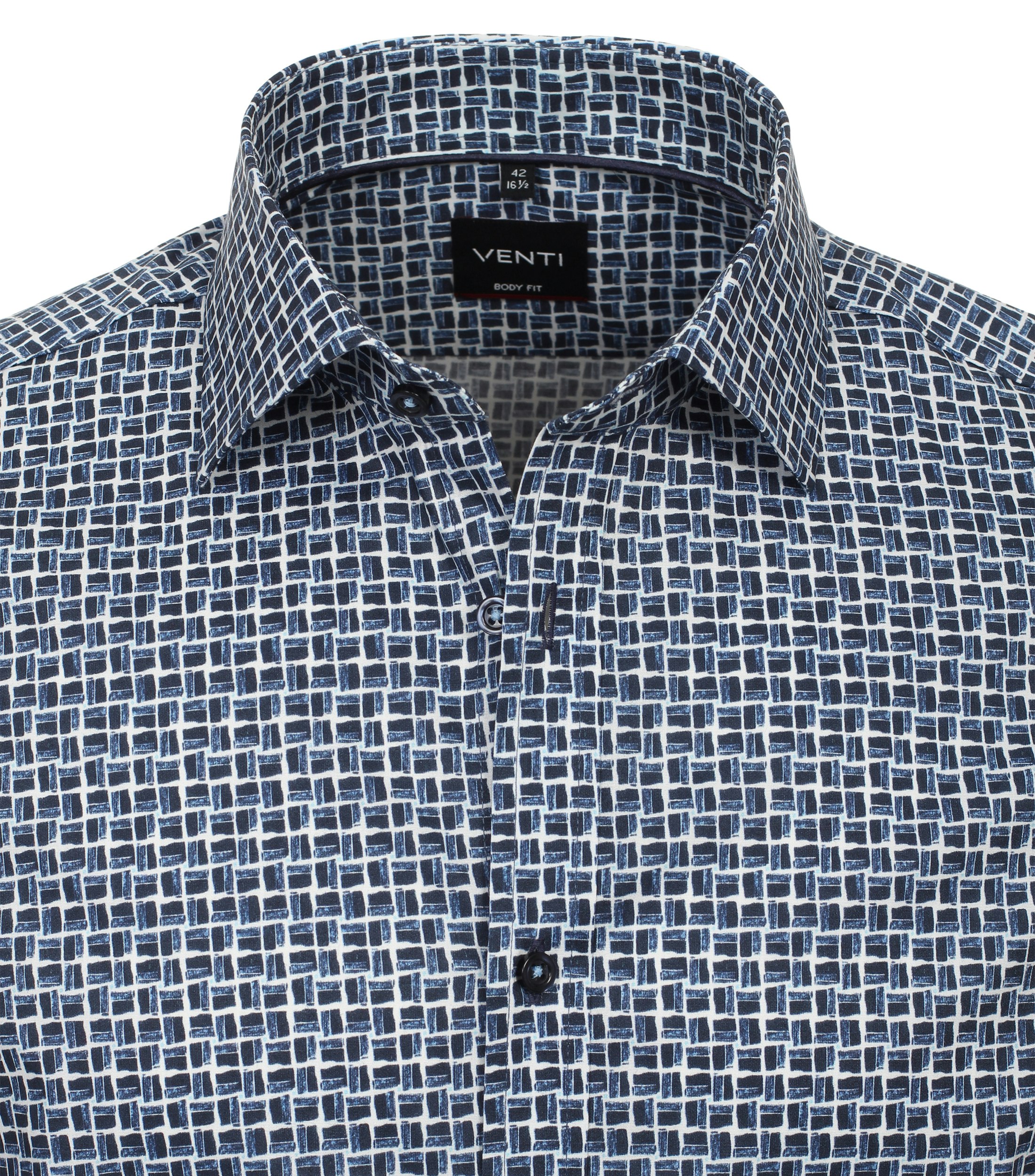 Ein Businesshemd im Print Muster in der Farbe Mittelblau