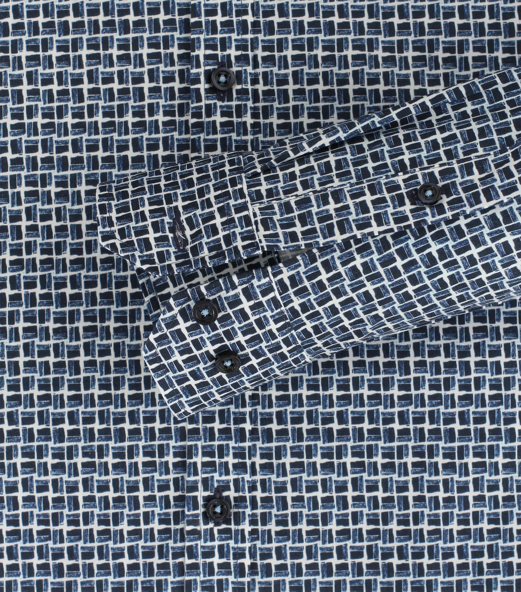 Ein Businesshemd im Print Muster in der Farbe Mittelblau