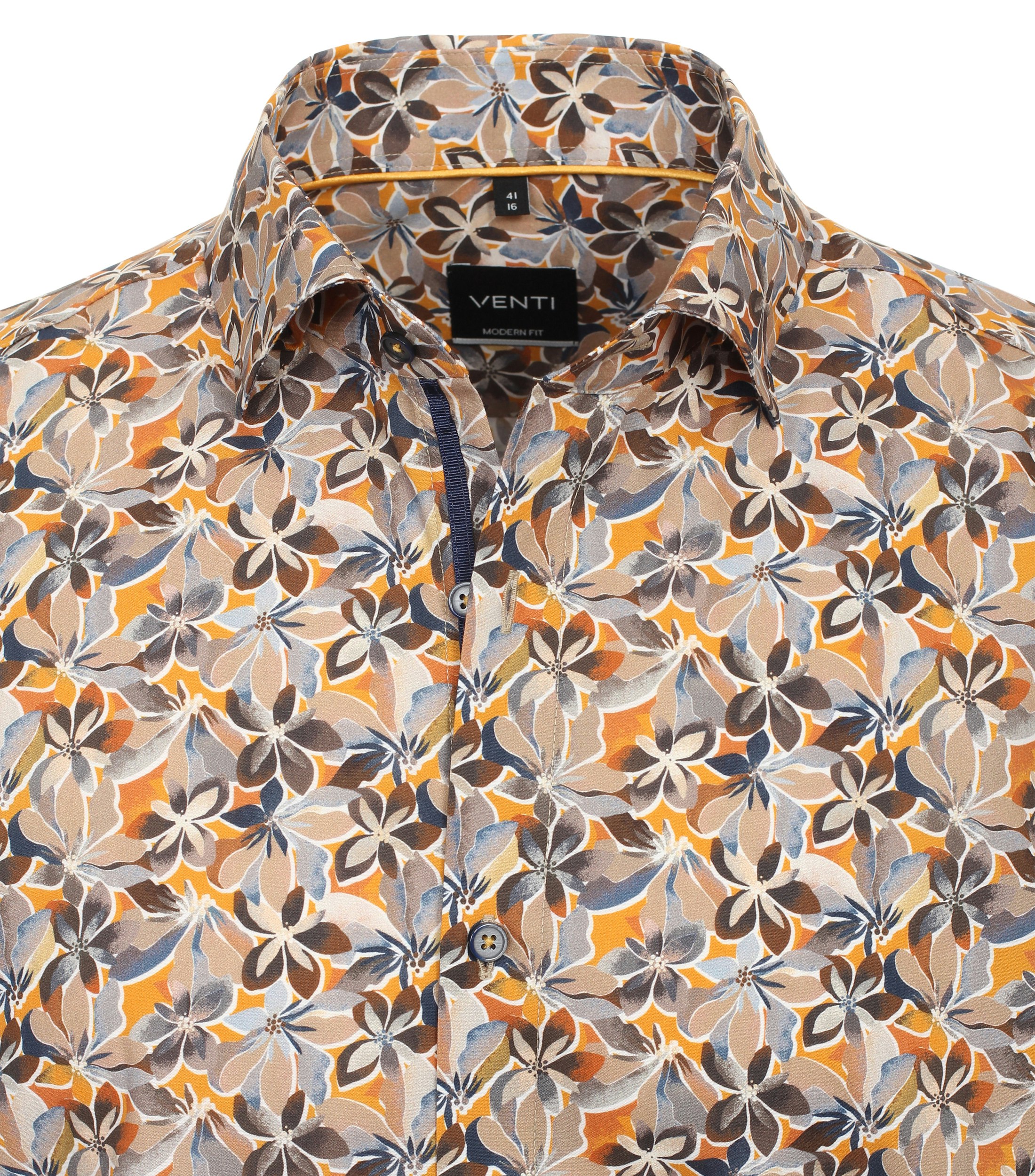 Ein Businesshemd im Print Muster in der Farbe Beige