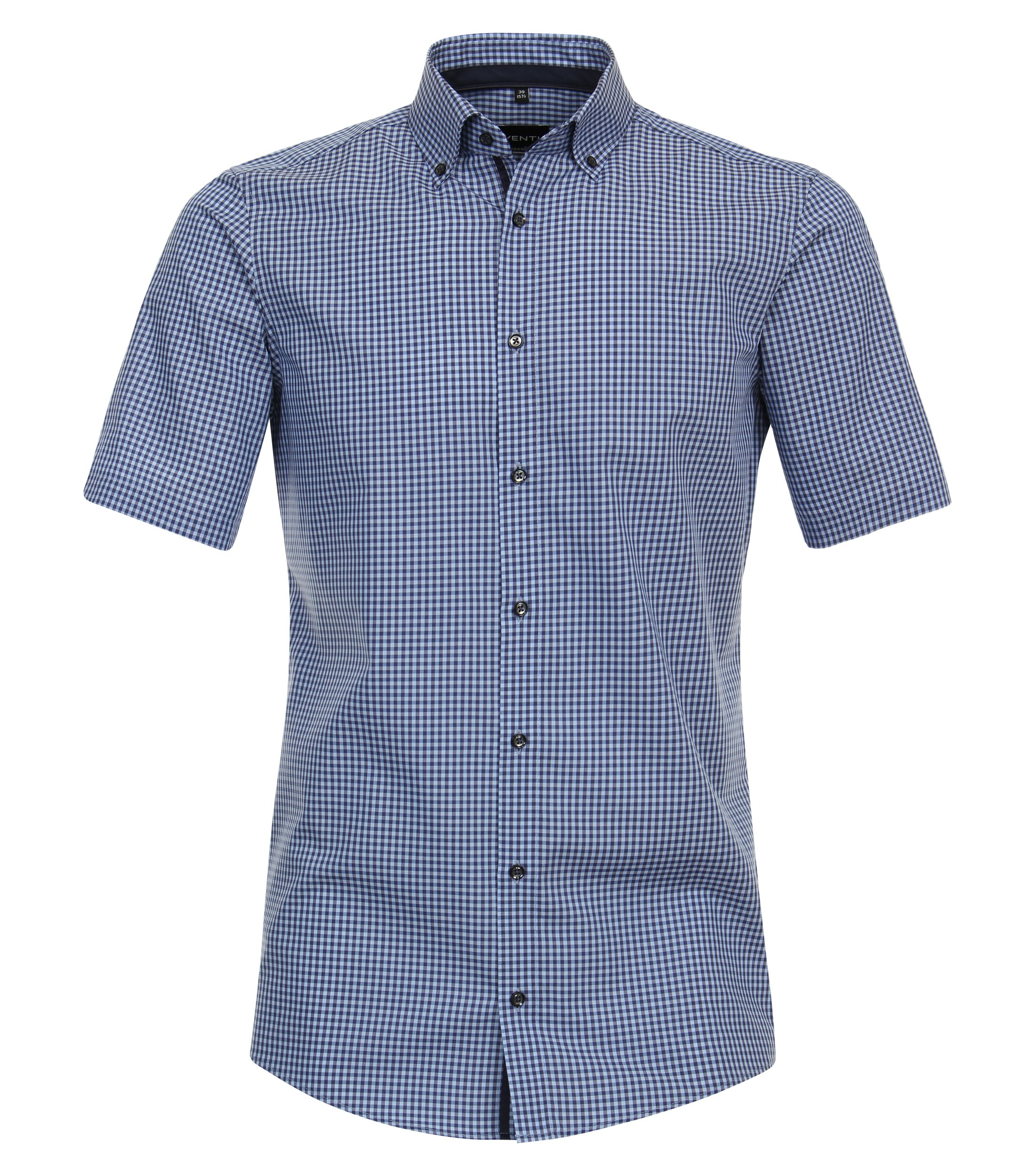 Ein Businesshemd im kariert Muster in der Farbe Mittelblau