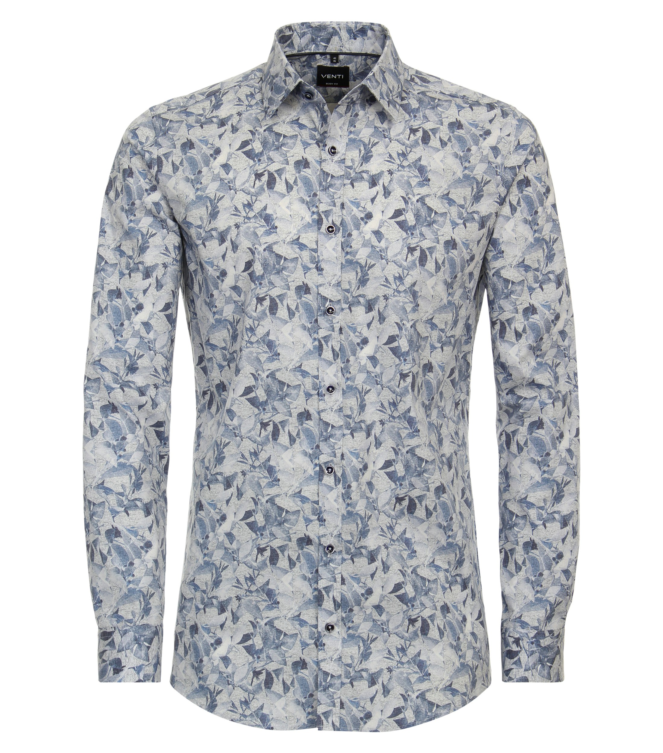 Ein Businesshemd im Print Muster in der Farbe Mittelblau