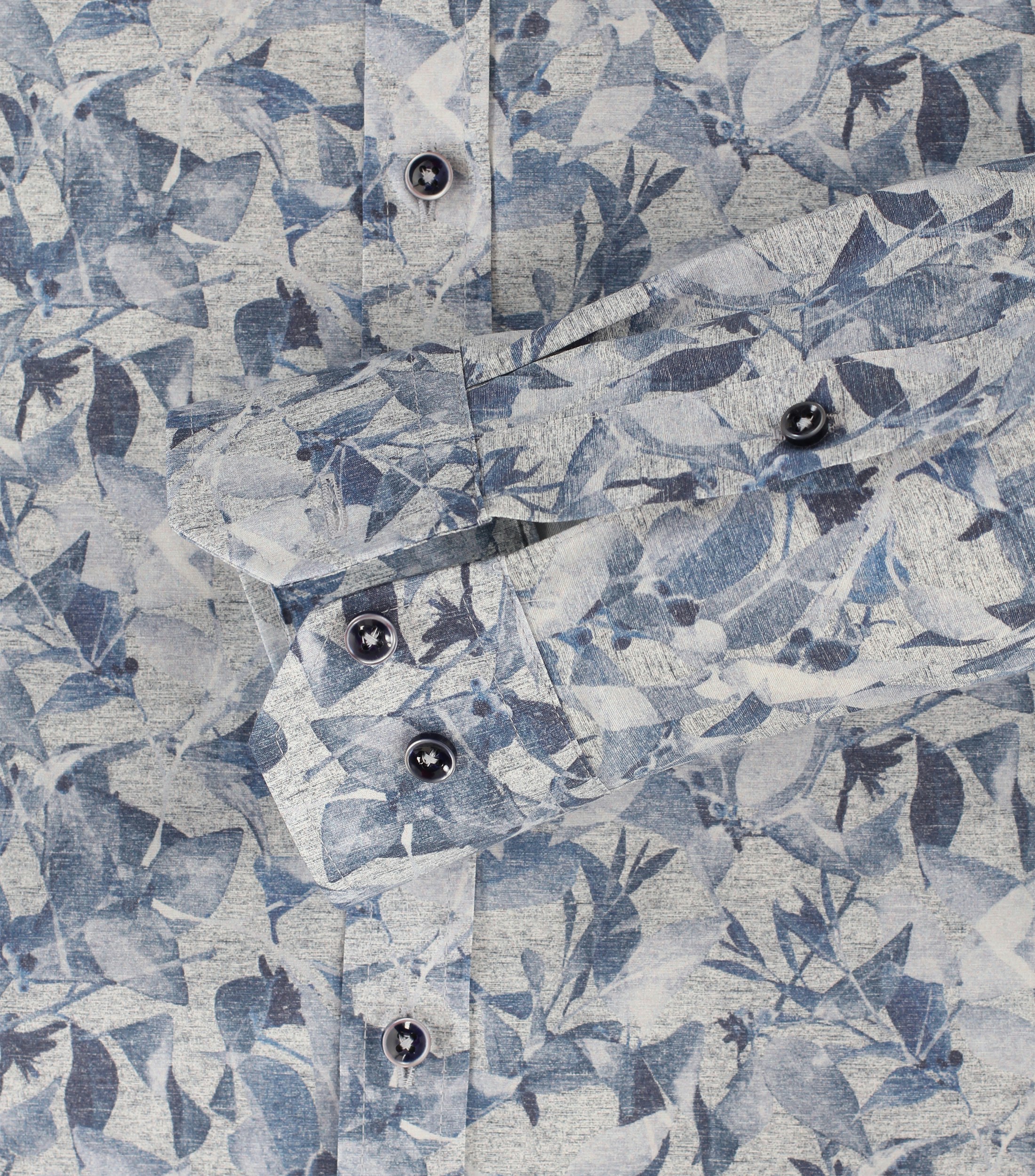 Ein Businesshemd im Print Muster in der Farbe Mittelblau
