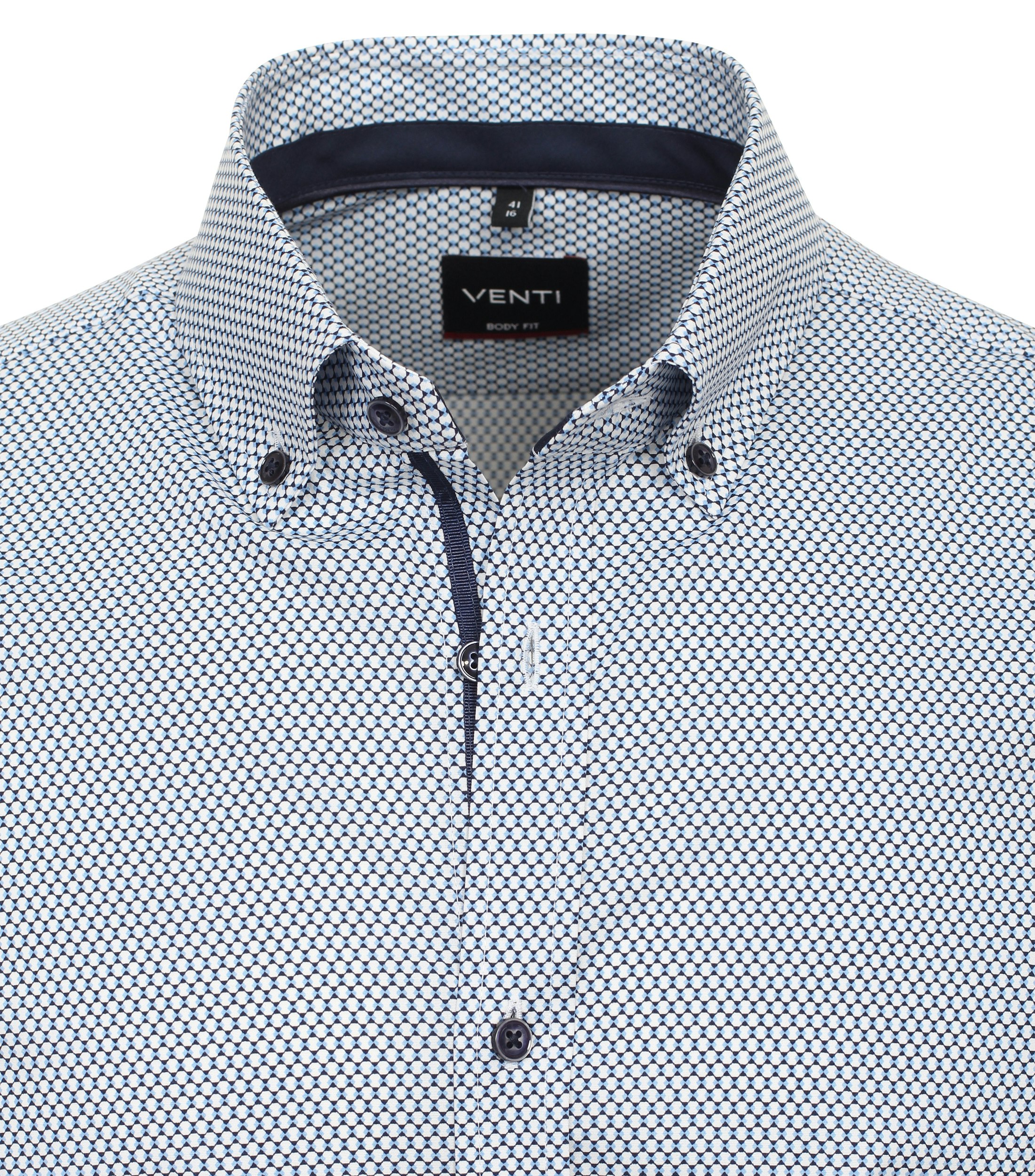 Ein Businesshemd im Print Muster in der Farbe Mittelblau