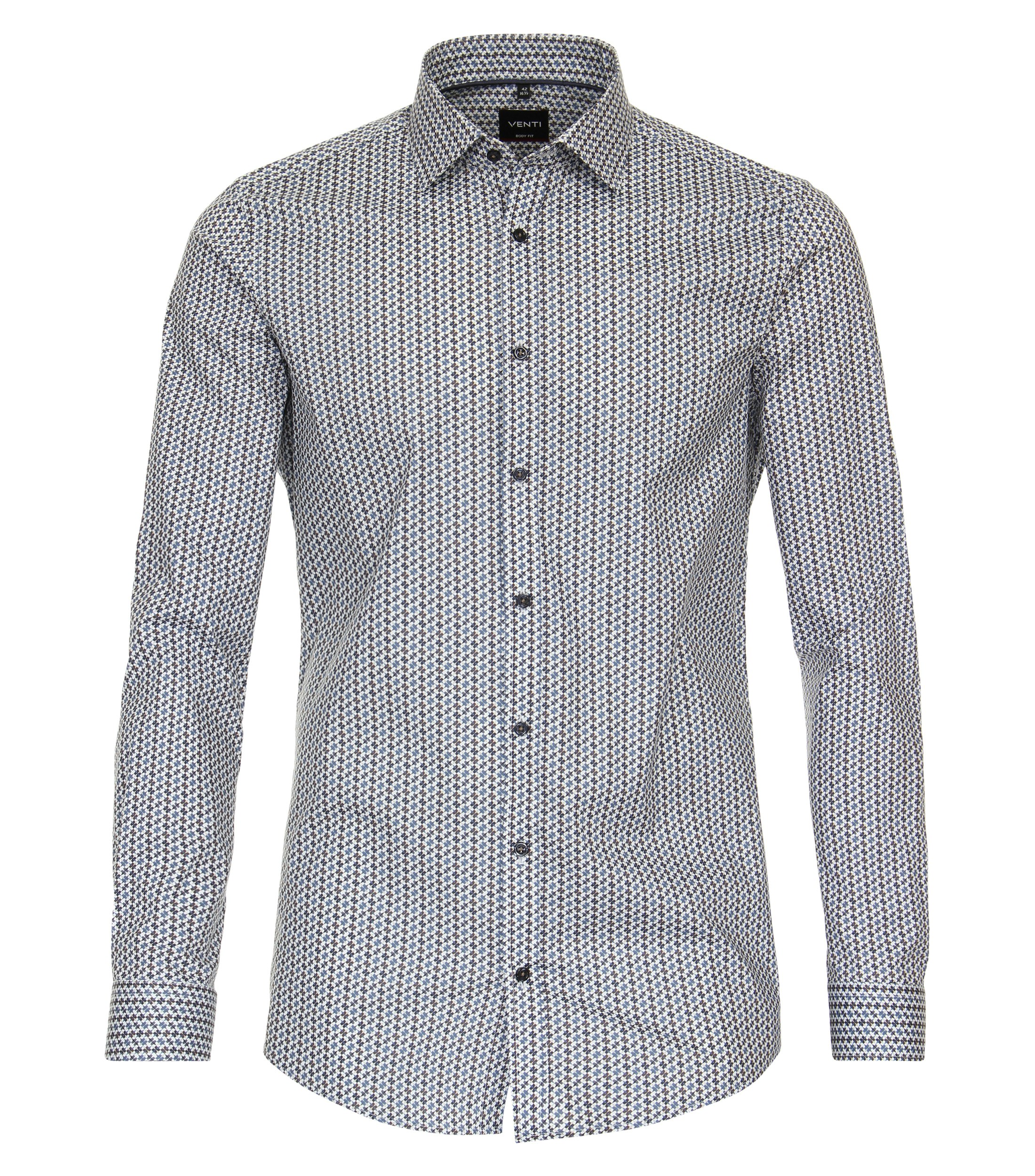 Ein Businesshemd im Print Muster in der Farbe Dunkelblau