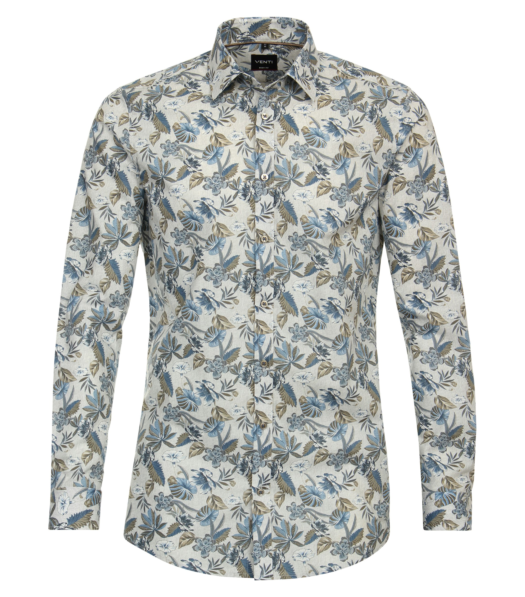 Ein Businesshemd im Print Muster in der Farbe Mittelblau