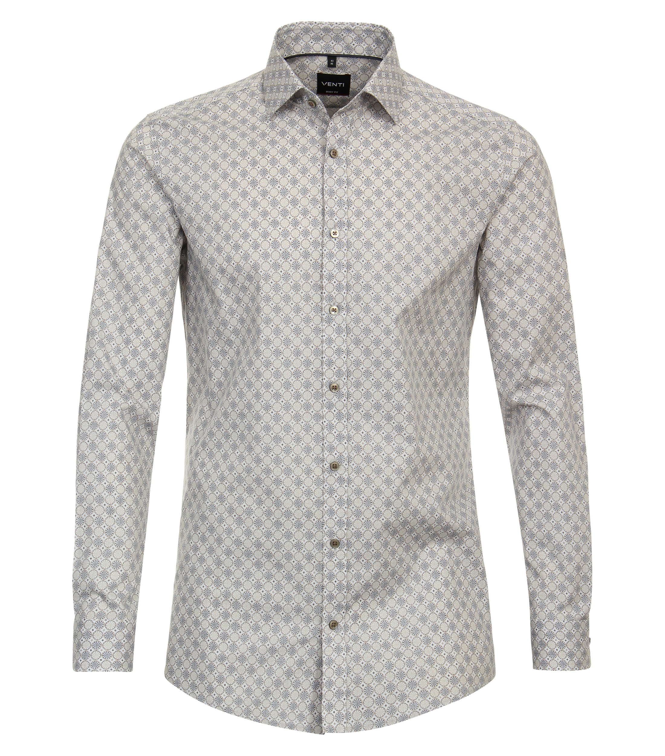 Ein Businesshemd im Print Muster in der Farbe Beige