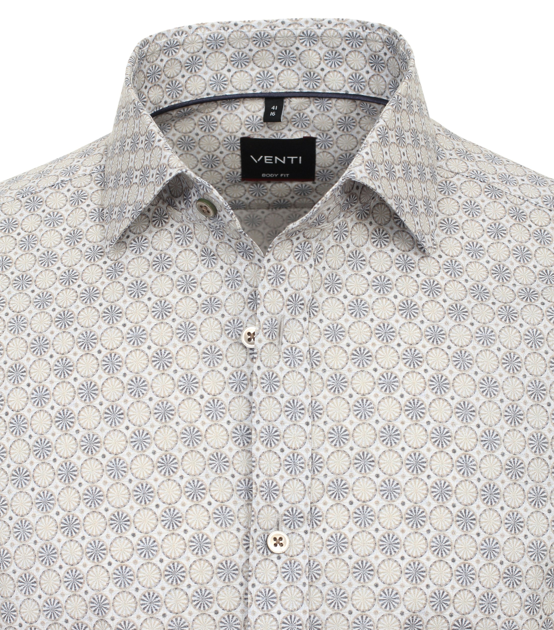 Ein Businesshemd im Print Muster in der Farbe Beige