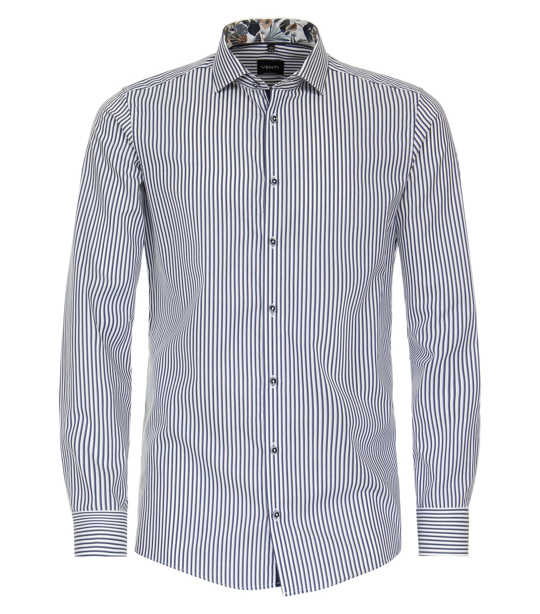Ein Businesshemd im gestreift Muster in der Farbe Dunkelblau
