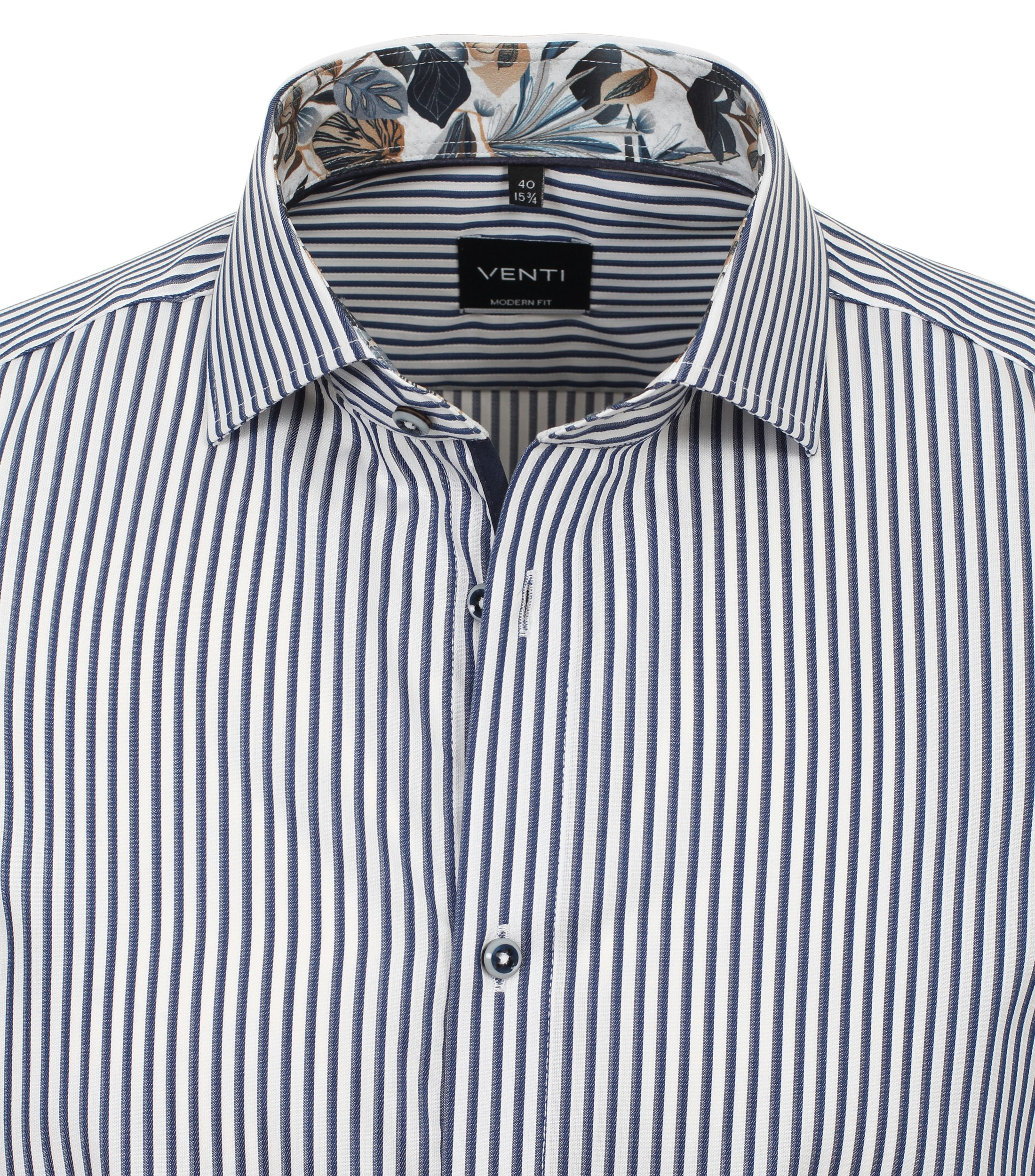 Ein Businesshemd im gestreift Muster in der Farbe Dunkelblau