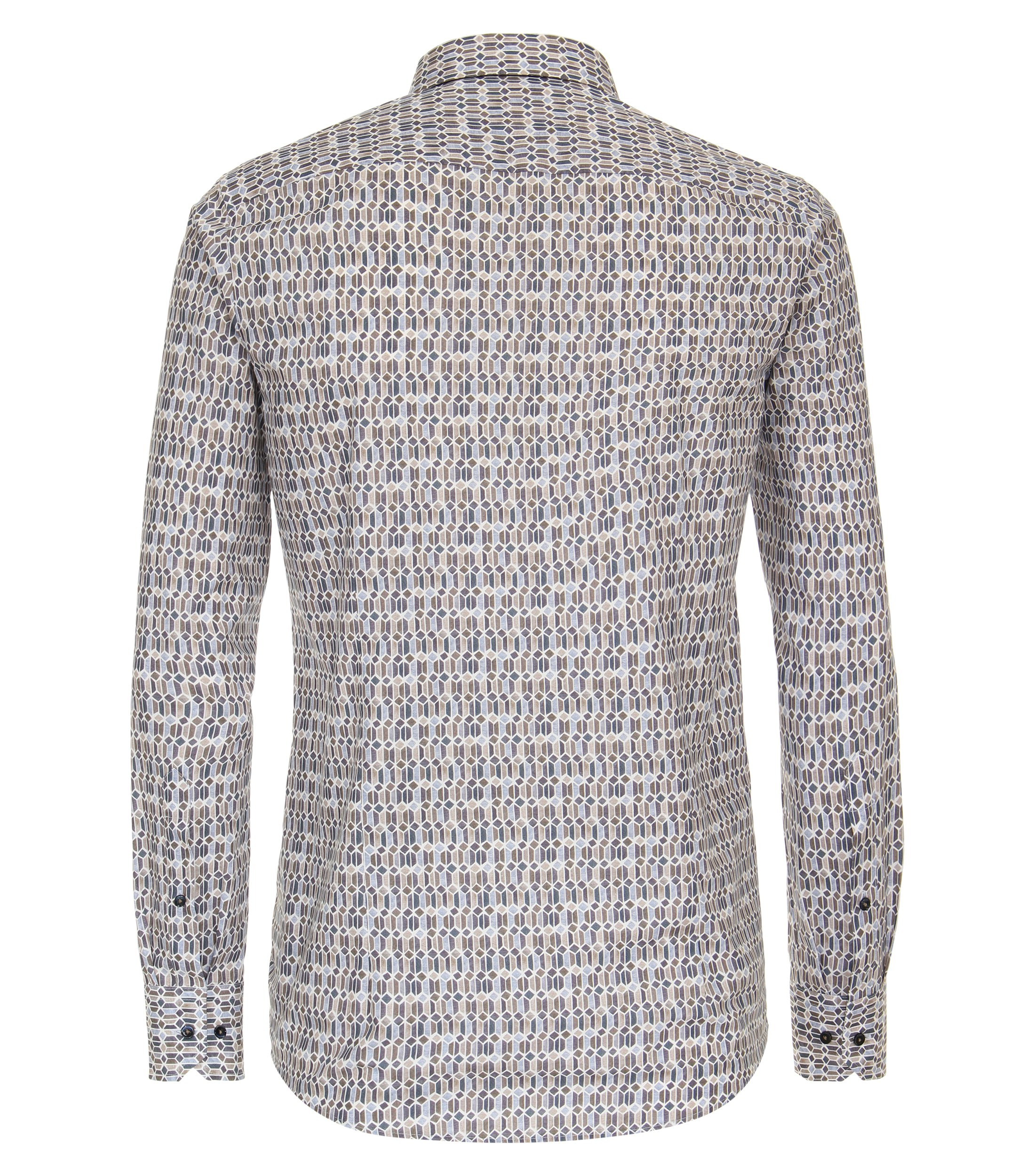 Ein Businesshemd im Print Muster in der Farbe Braun