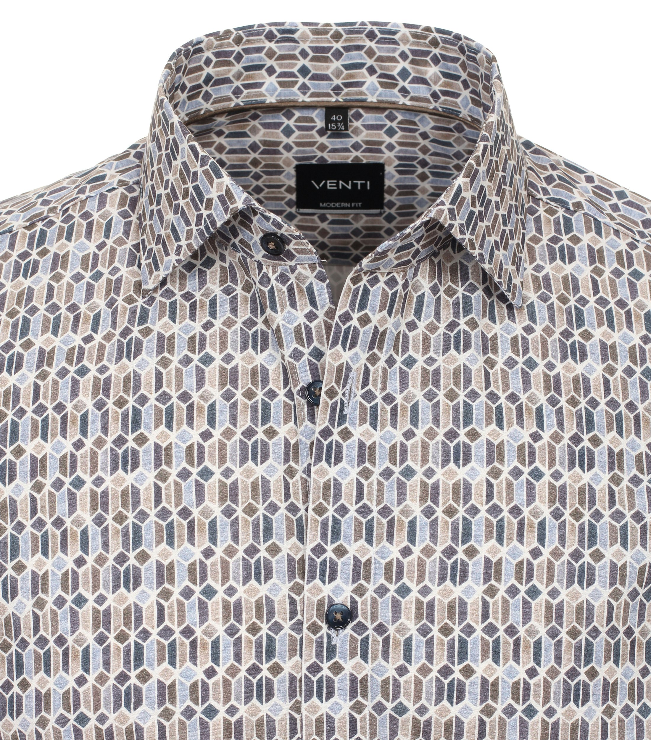 Ein Businesshemd im Print Muster in der Farbe Braun