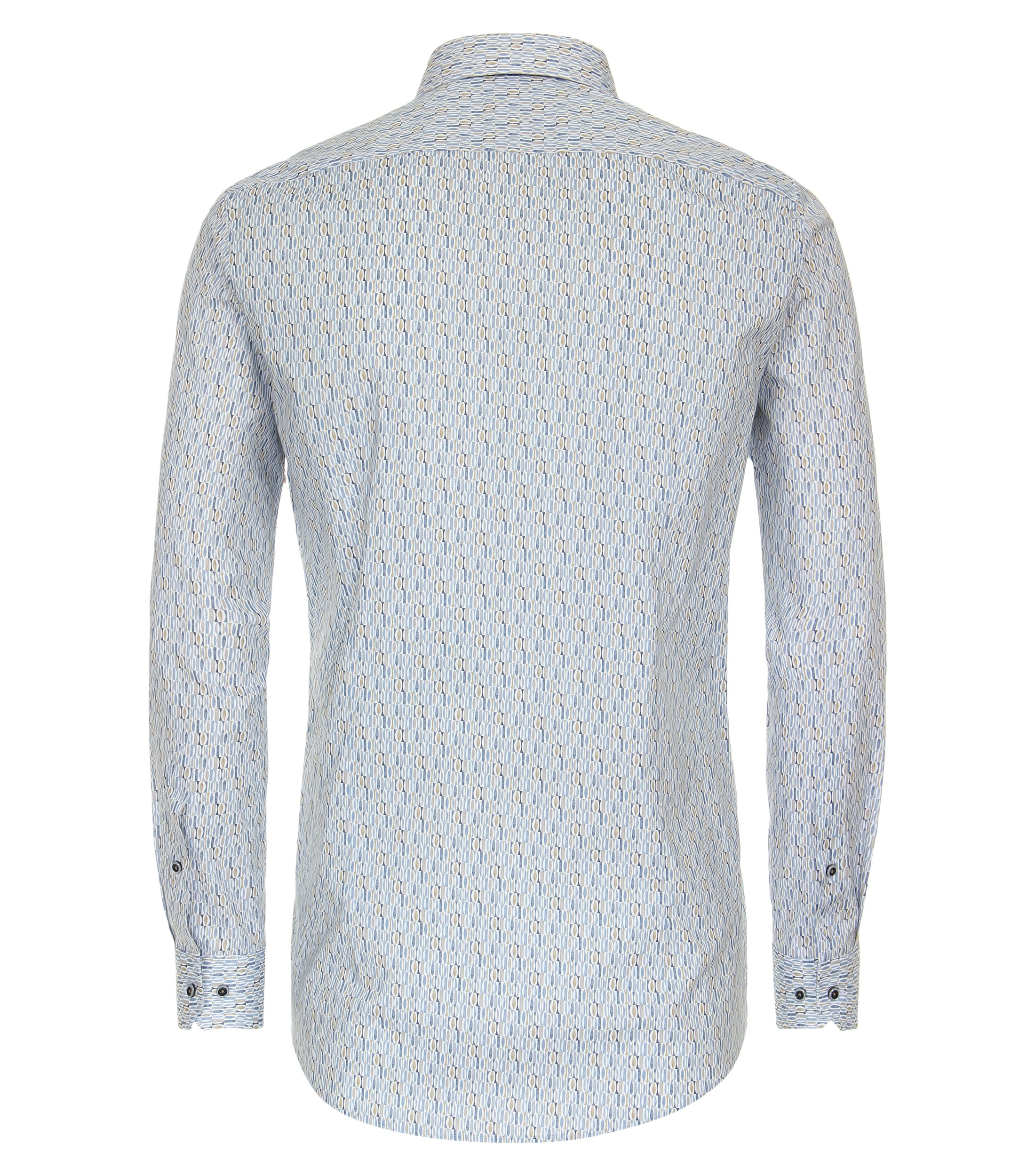 Ein Businesshemd im Print Muster in der Farbe Mittelblau