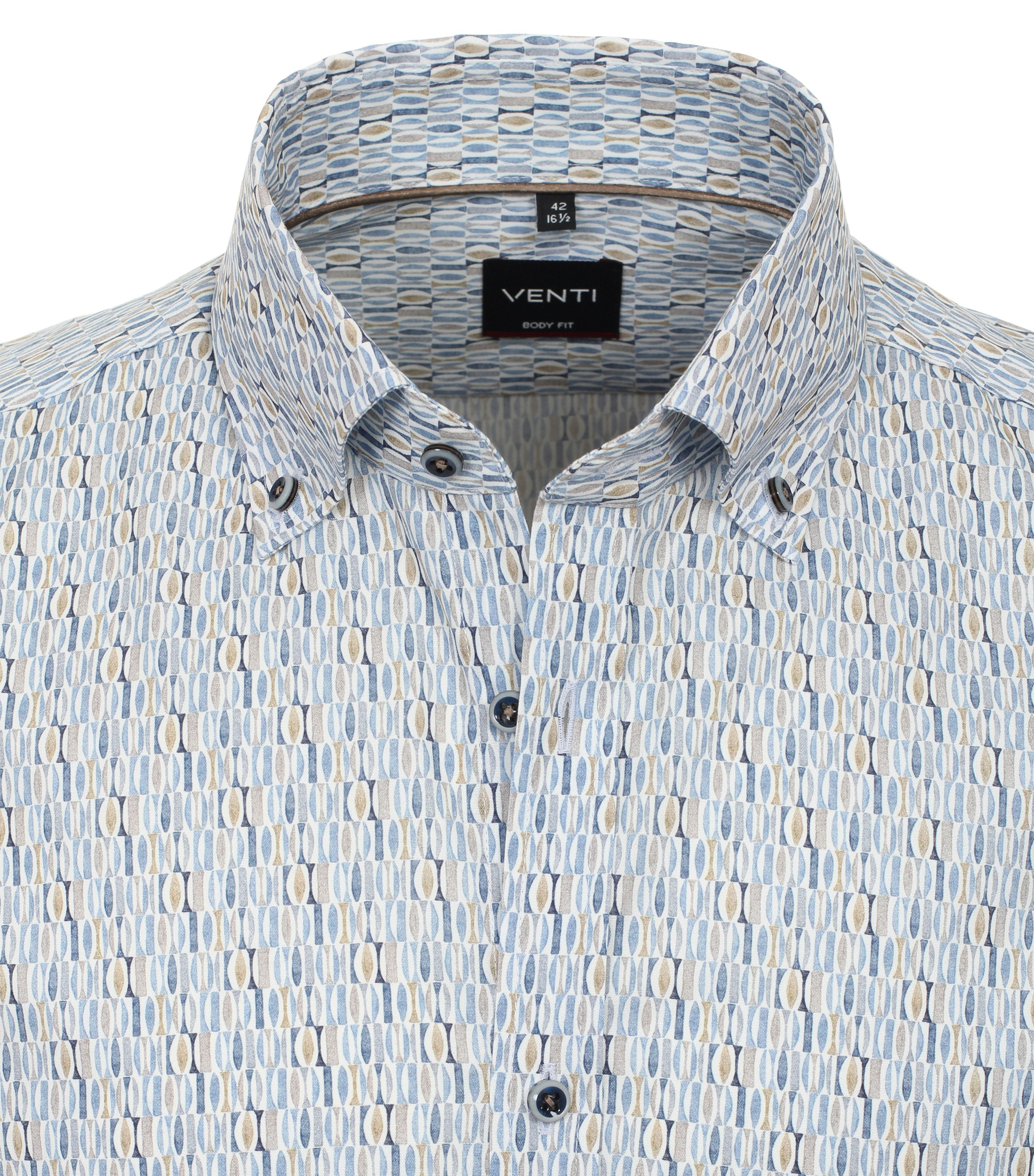 Ein Businesshemd im Print Muster in der Farbe Mittelblau