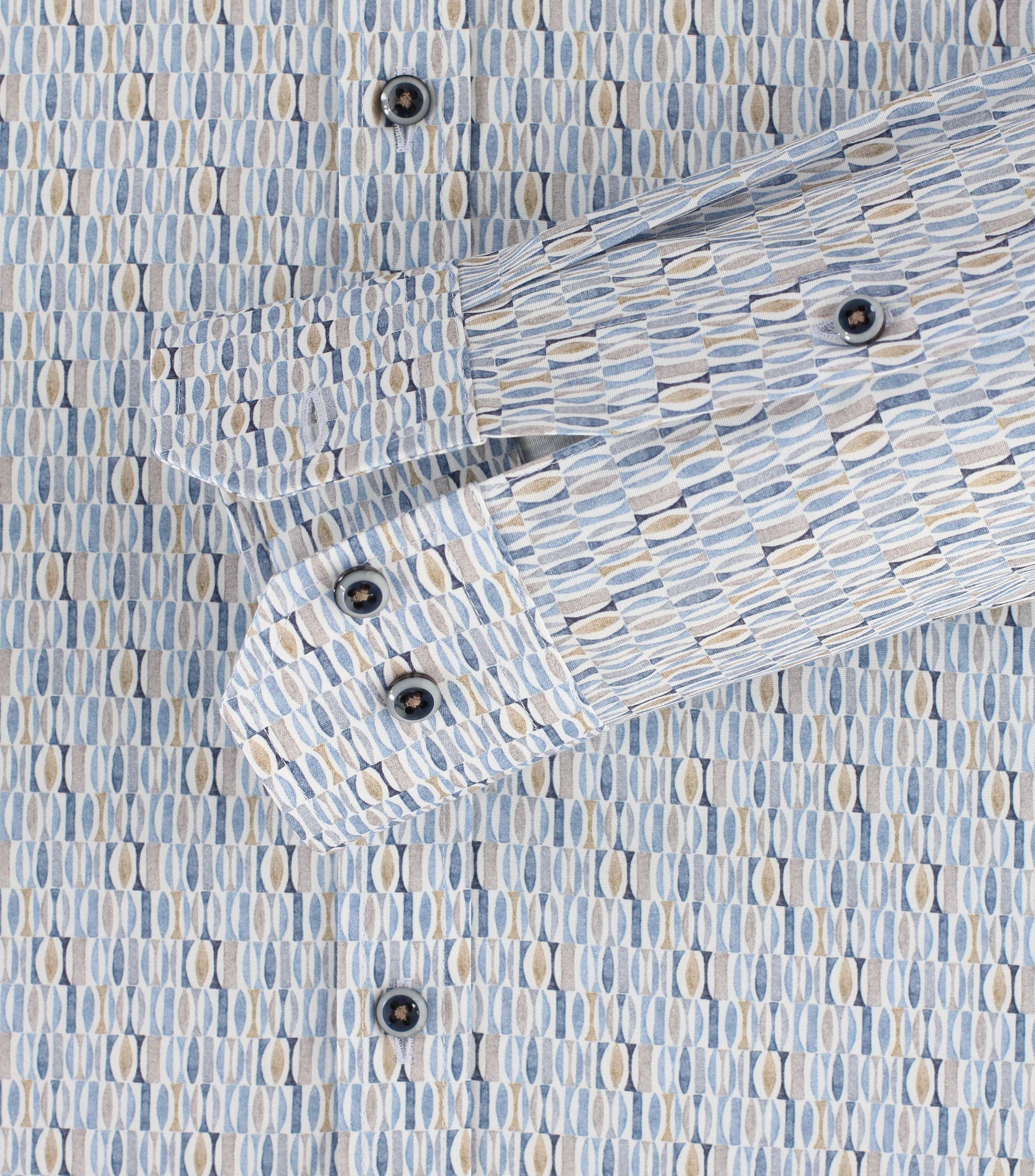 Businesshemd im Print-Muster in der Farbe Mittelblau