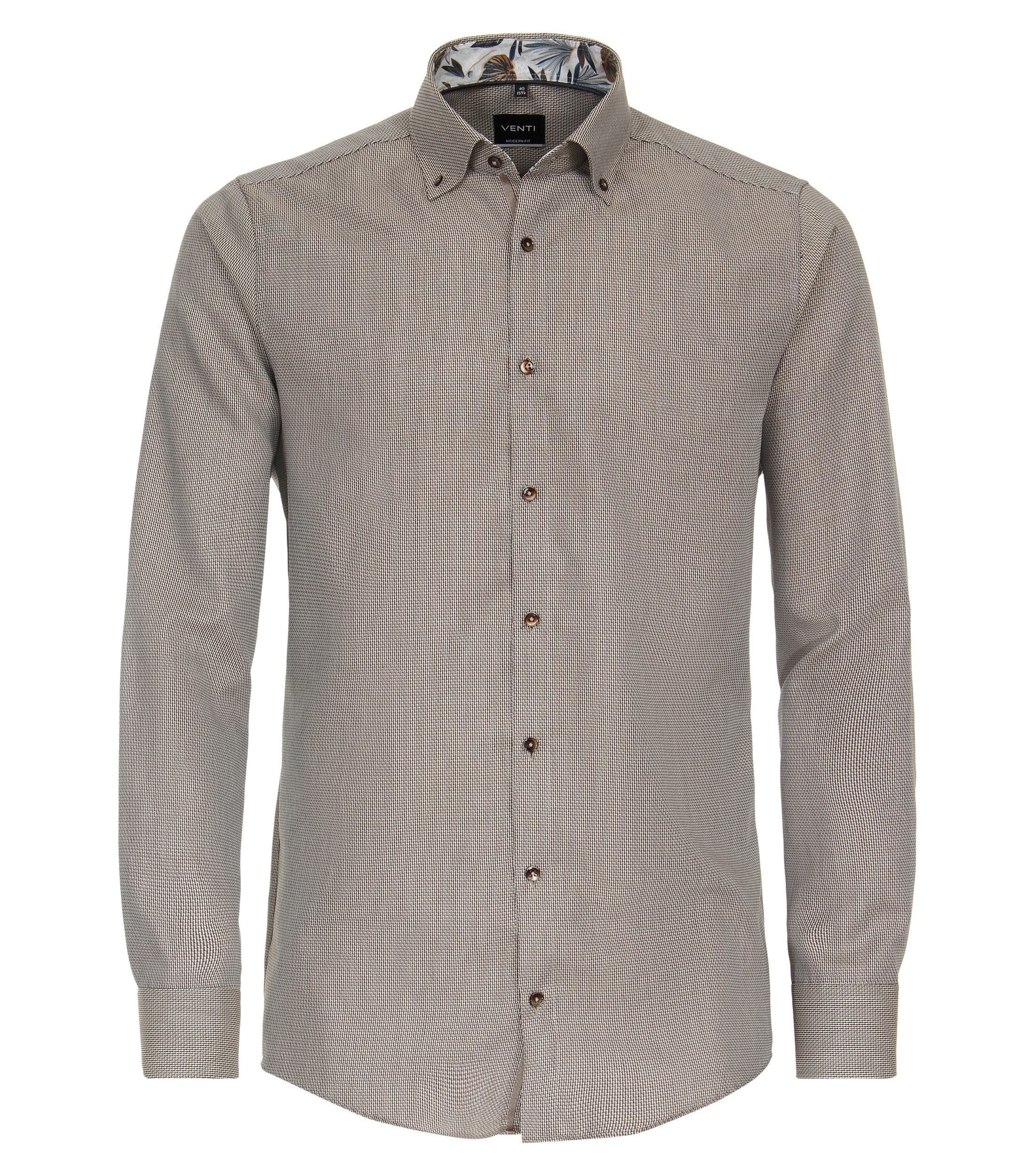 Ein Businesshemd im uni Muster in der Farbe Braun