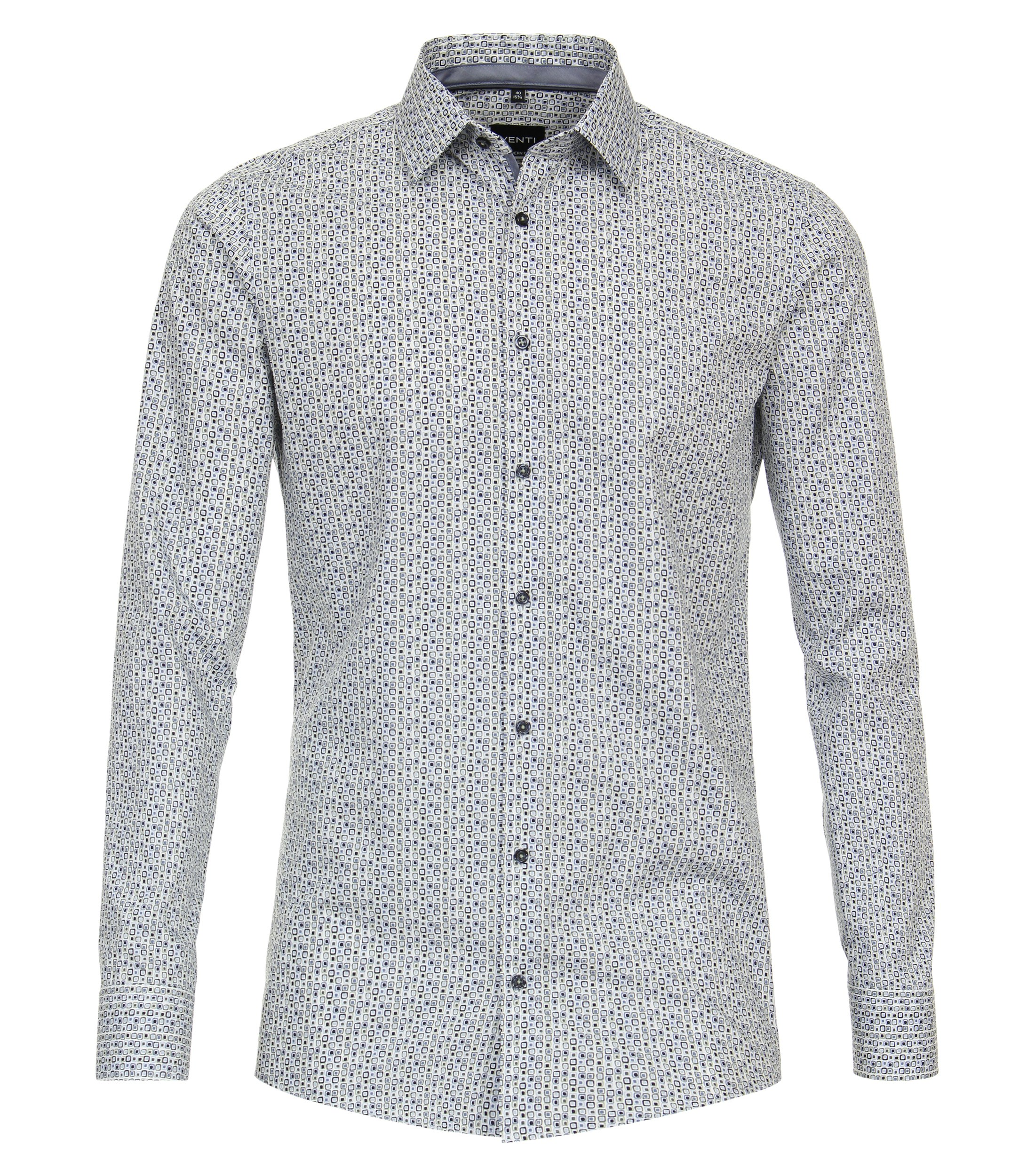 Ein Businesshemd im Print Muster in der Farbe Mittelblau
