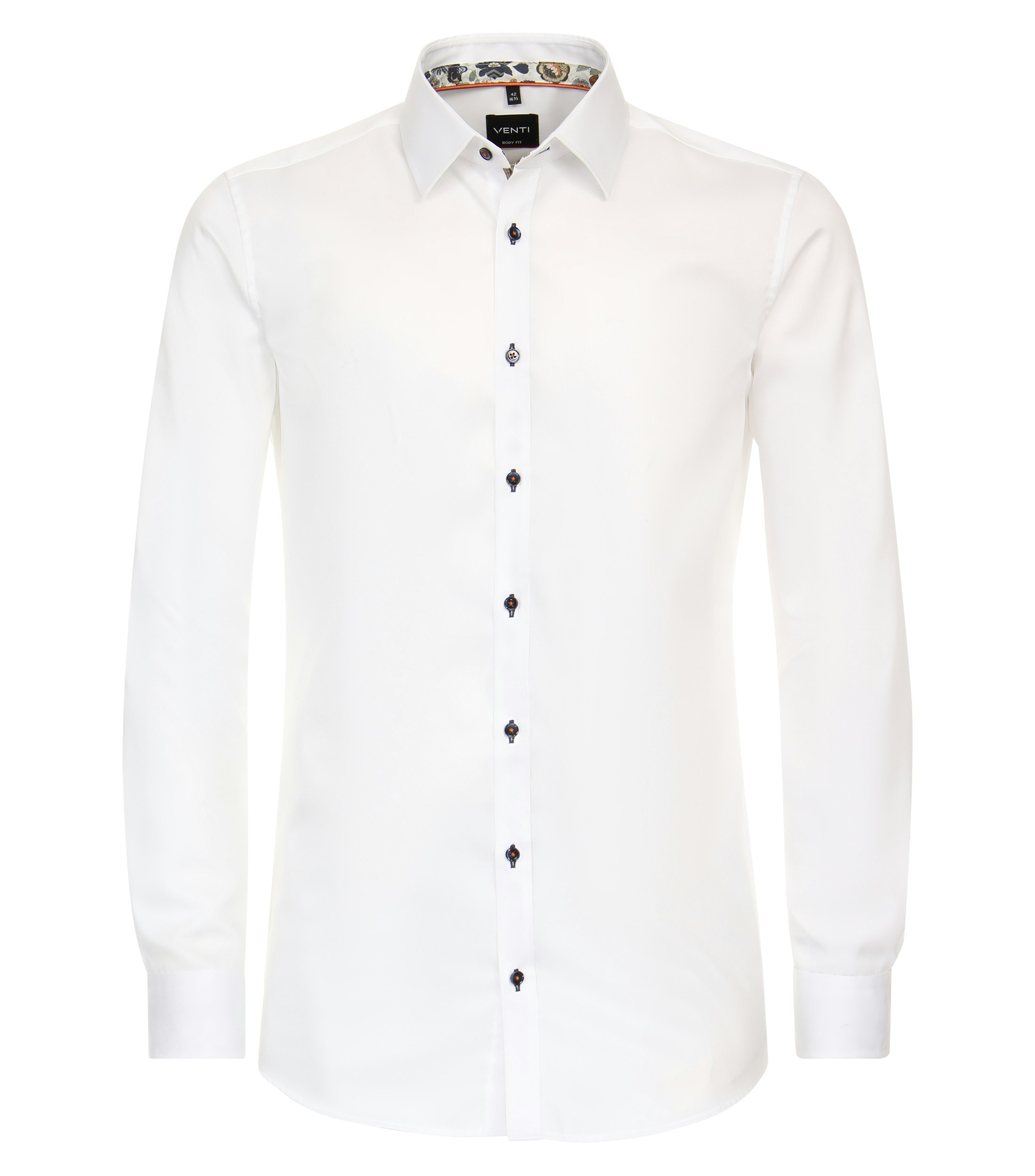 Ein Businesshemd im uni Muster in der Farbe Weiß