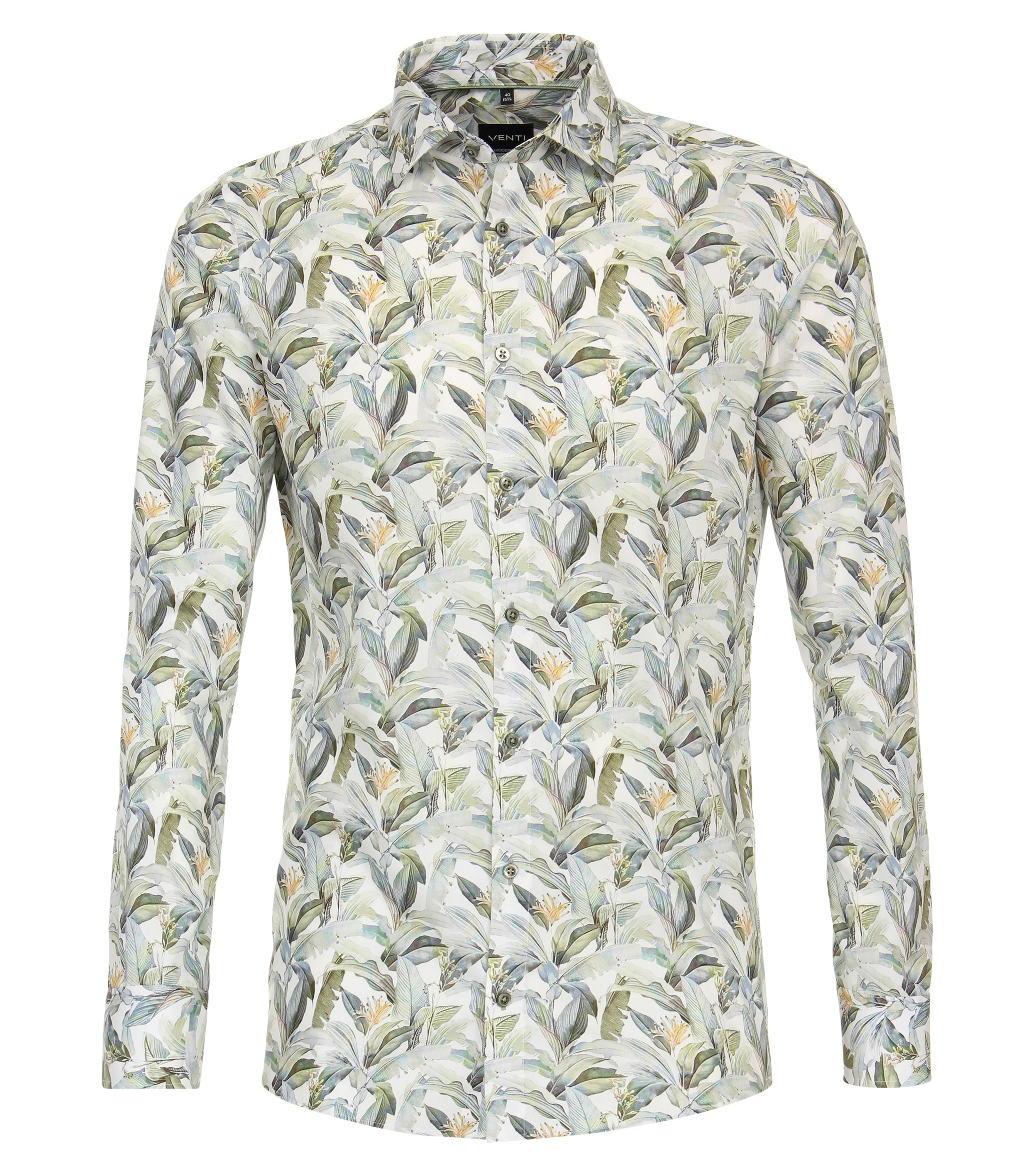 Ein Businesshemd im Print Muster in der Farbe Grün