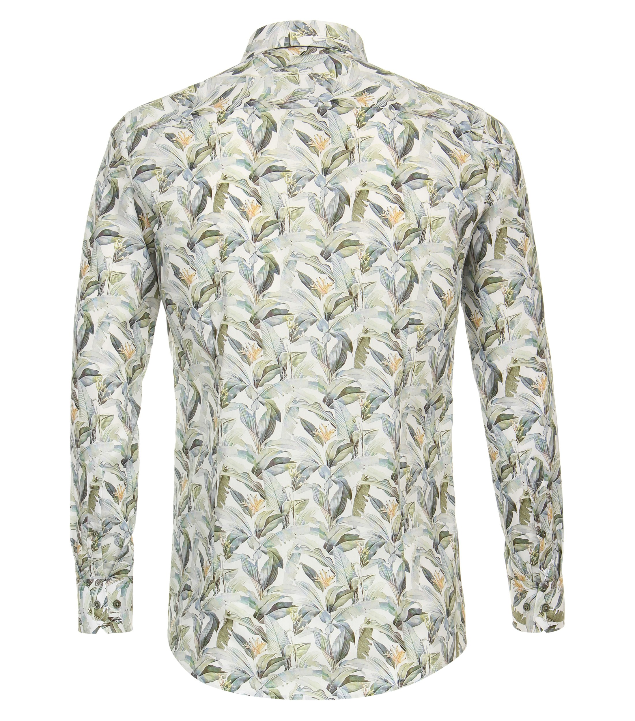 Ein Businesshemd im Print Muster in der Farbe Grün
