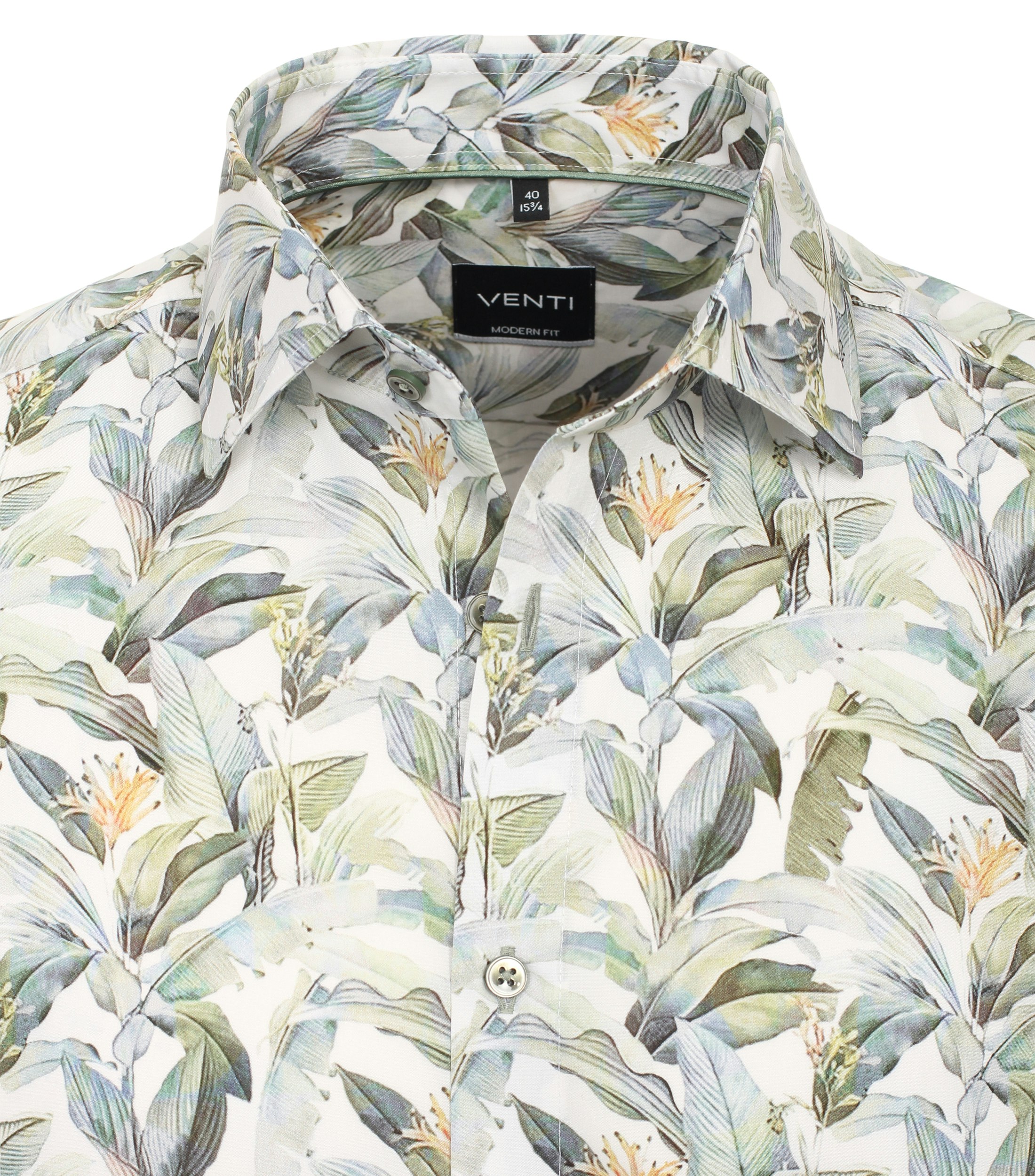 Ein Businesshemd im Print Muster in der Farbe Grün