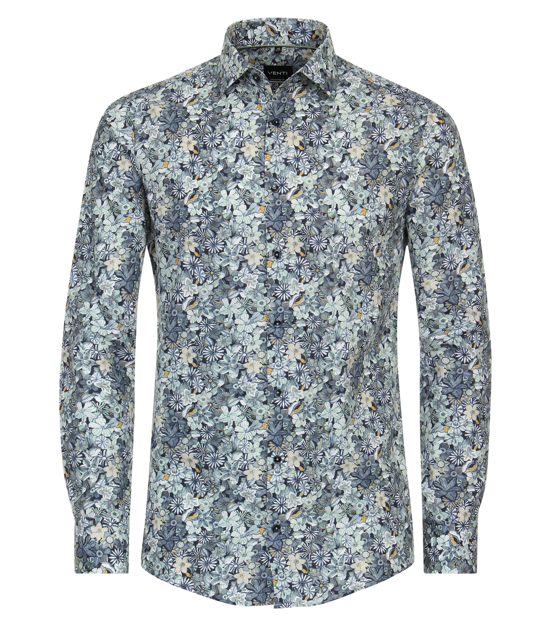 Ein Businesshemd im Print Muster in der Farbe Dunkelblau