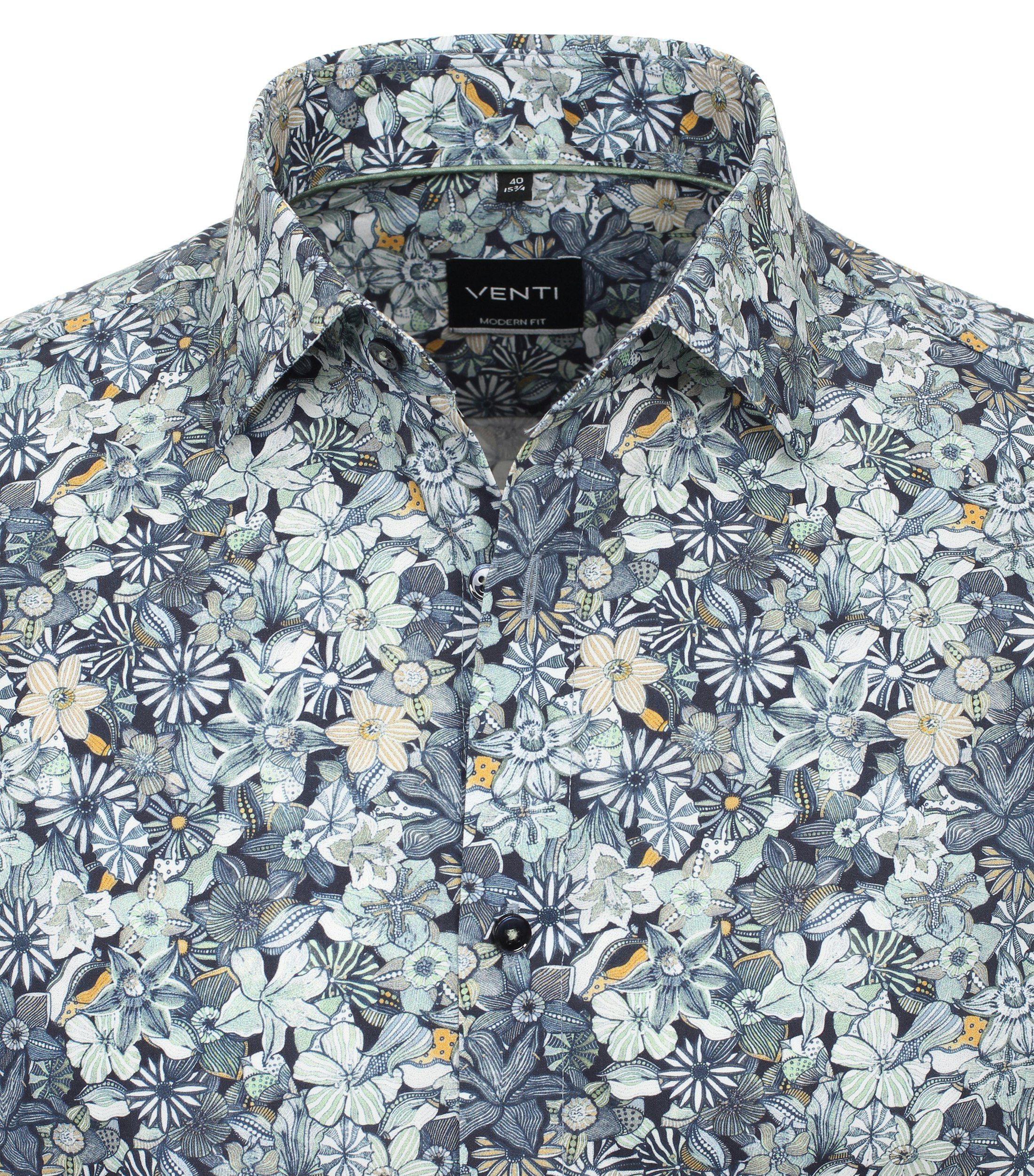 Ein Businesshemd im Print Muster in der Farbe Dunkelblau