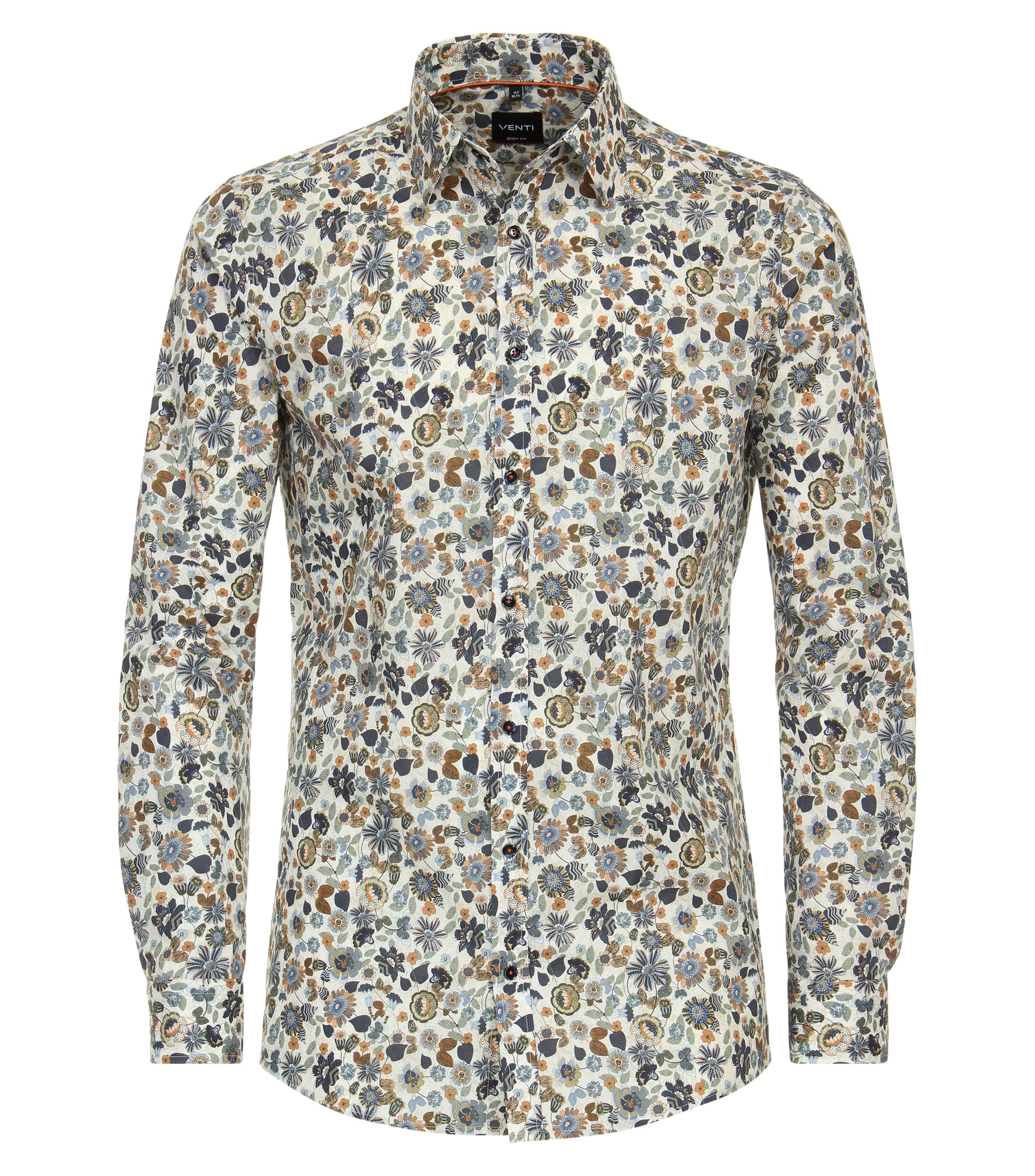 Ein Businesshemd im Print Muster in der Farbe Orange