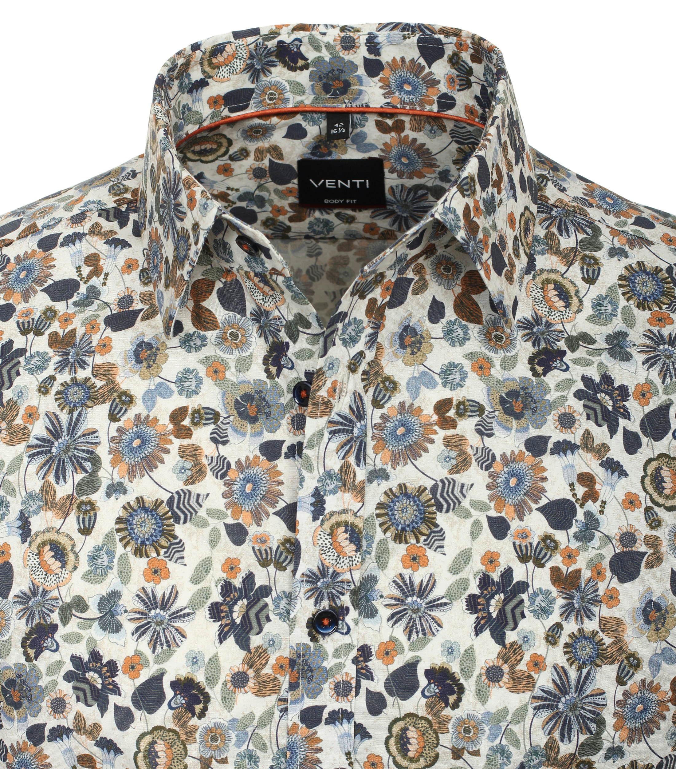 Ein Businesshemd im Print Muster in der Farbe Orange