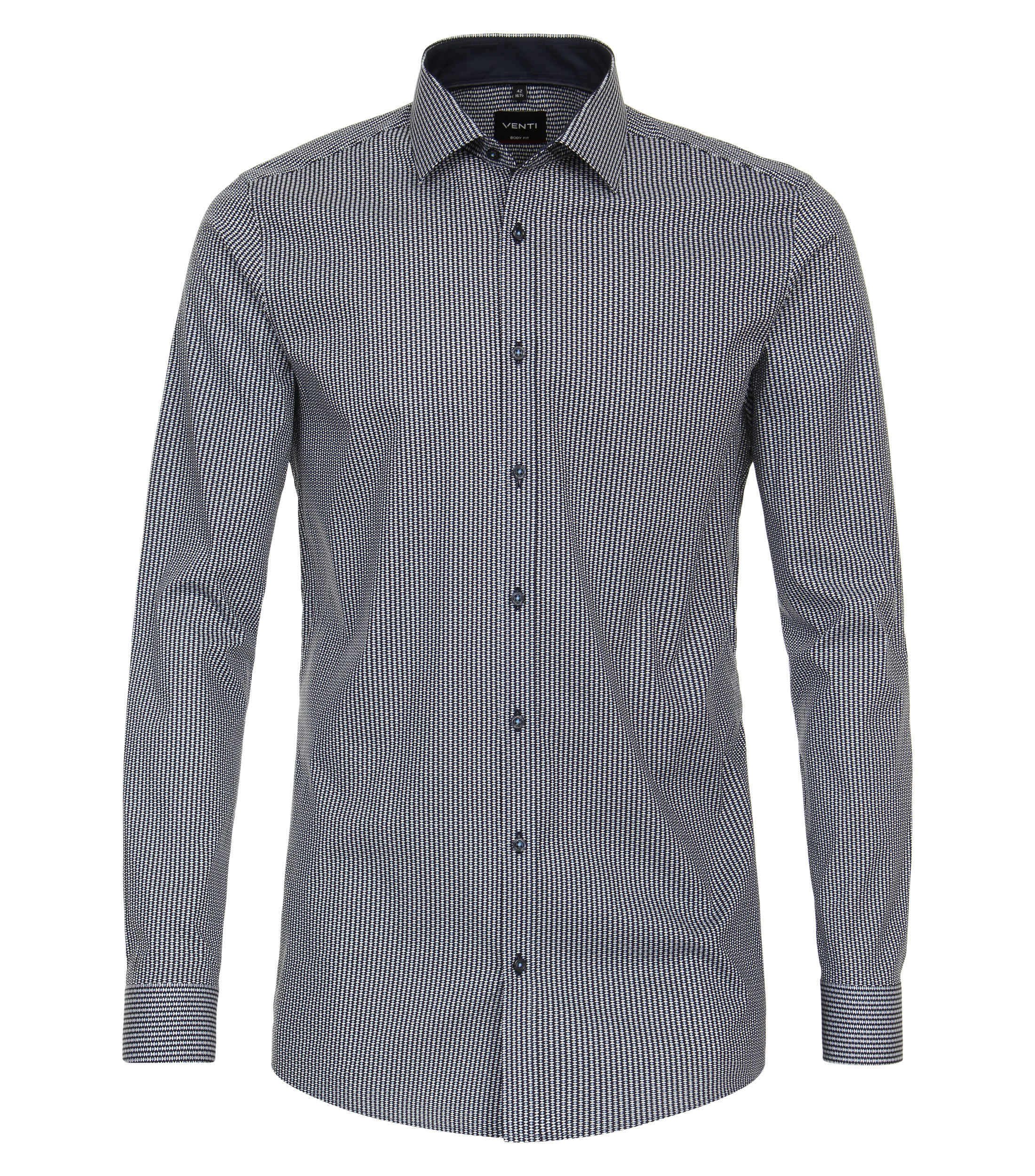 Ein Businesshemd im Print Muster in der Farbe Dunkelblau