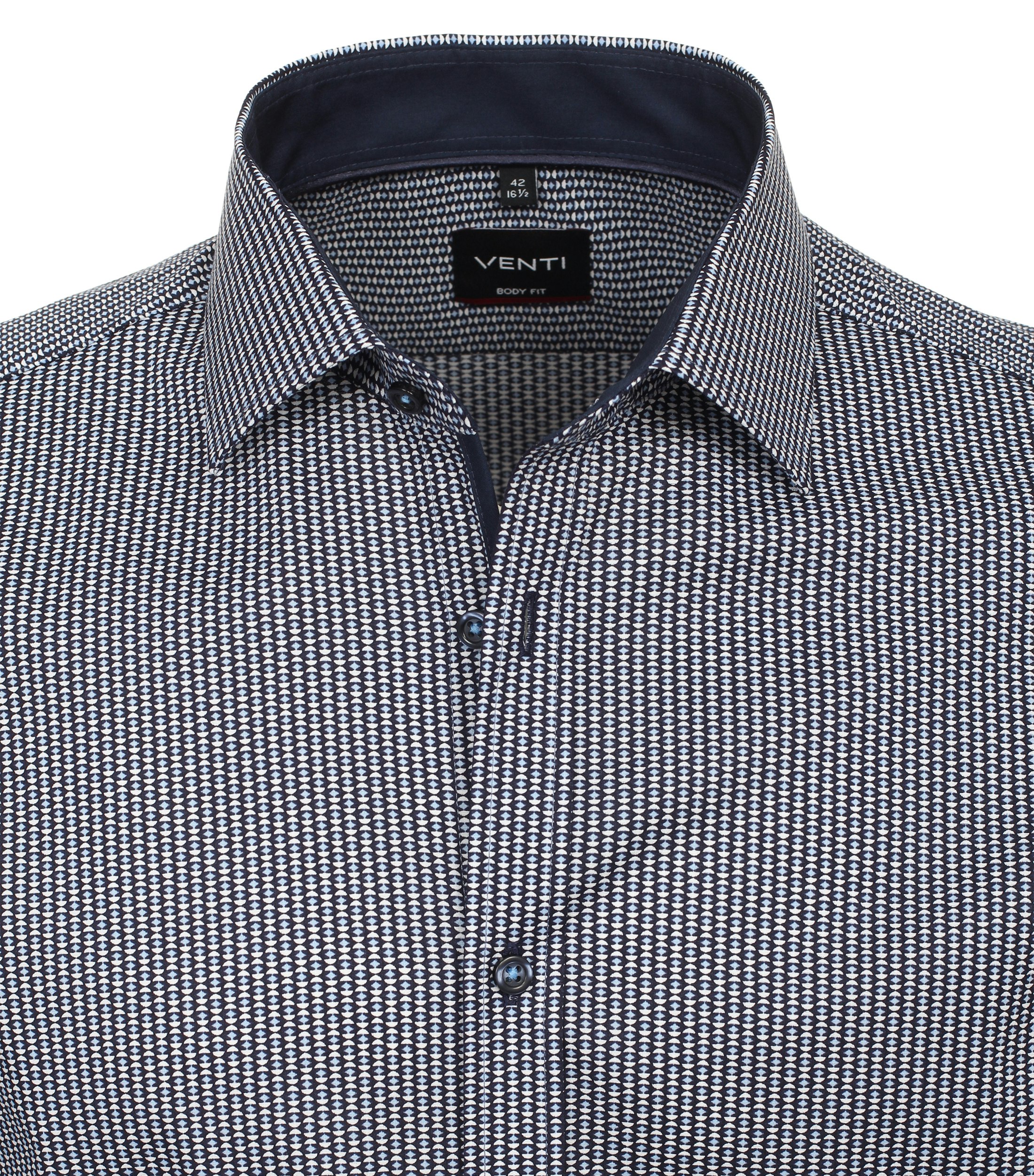 Ein Businesshemd im Print Muster in der Farbe Dunkelblau