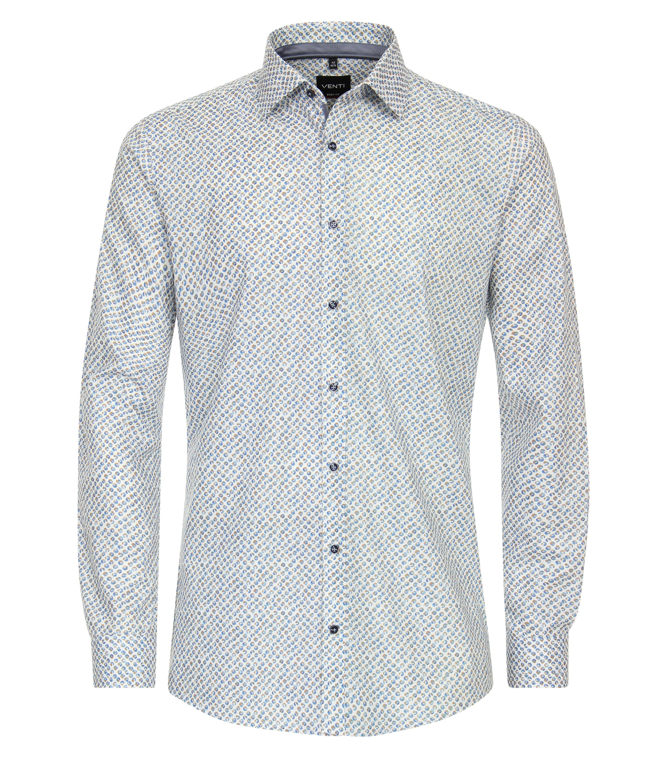 Ein Businesshemd im Print Muster in der Farbe Mittelblau