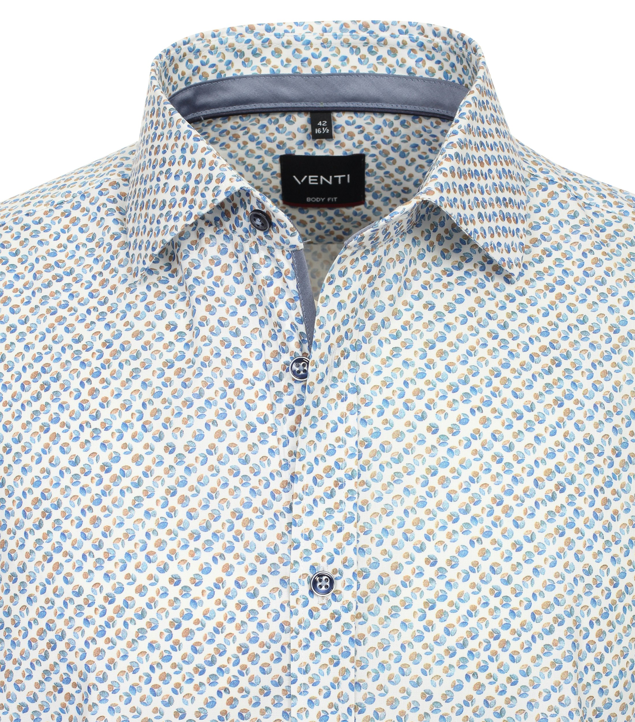 Ein Businesshemd im Print Muster in der Farbe Mittelblau