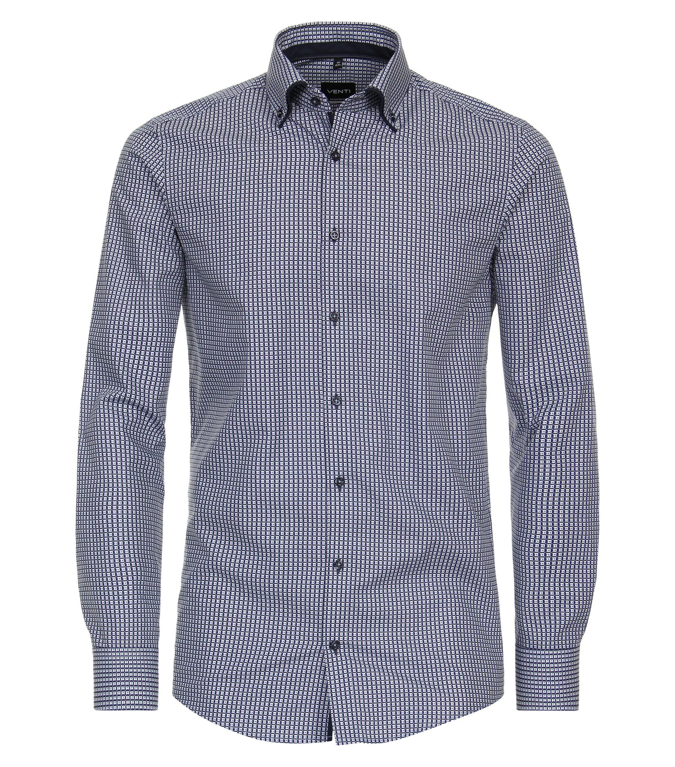 Ein Businesshemd im Print Muster in der Farbe Dunkelblau