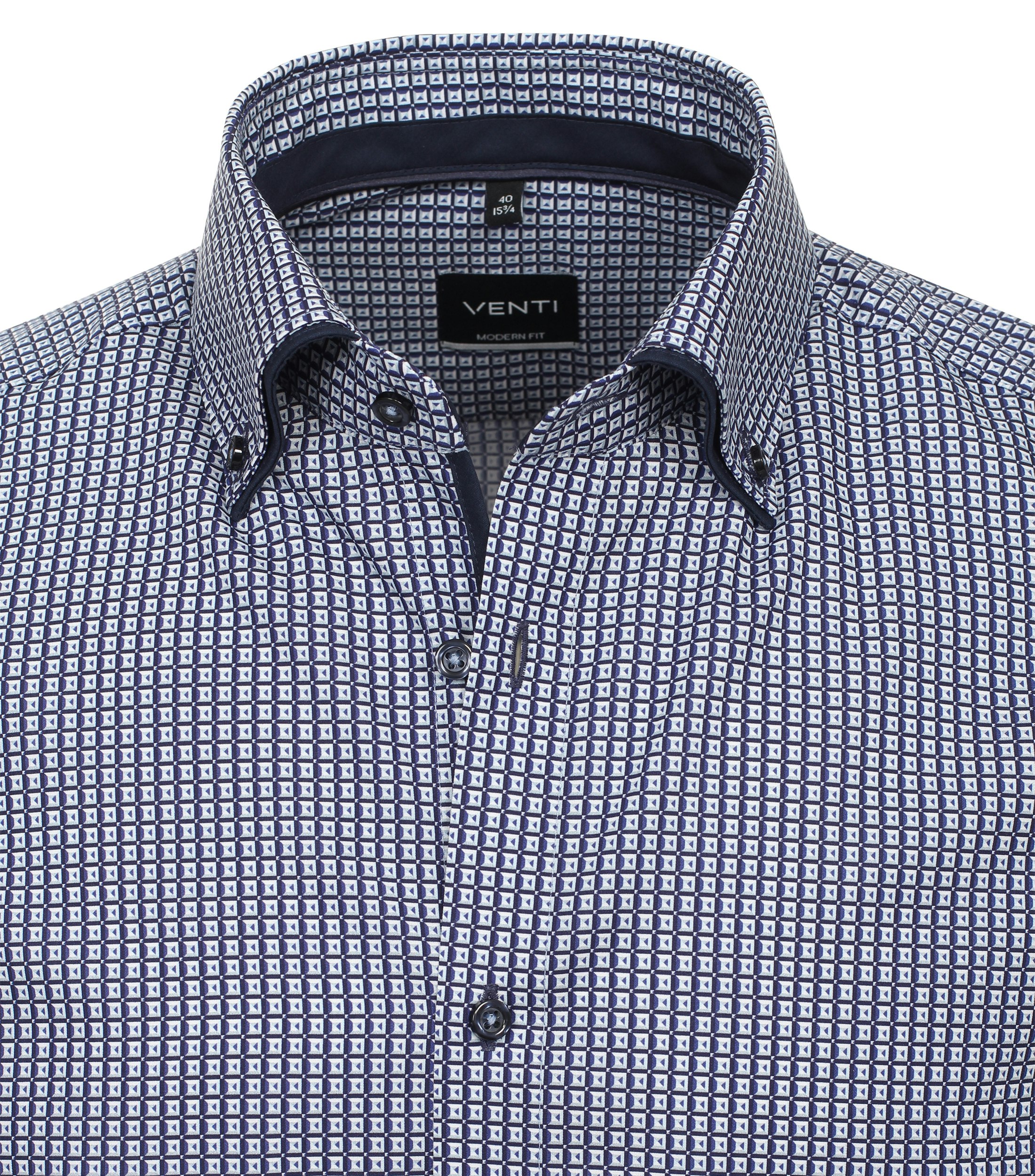 Ein Businesshemd im Print Muster in der Farbe Dunkelblau