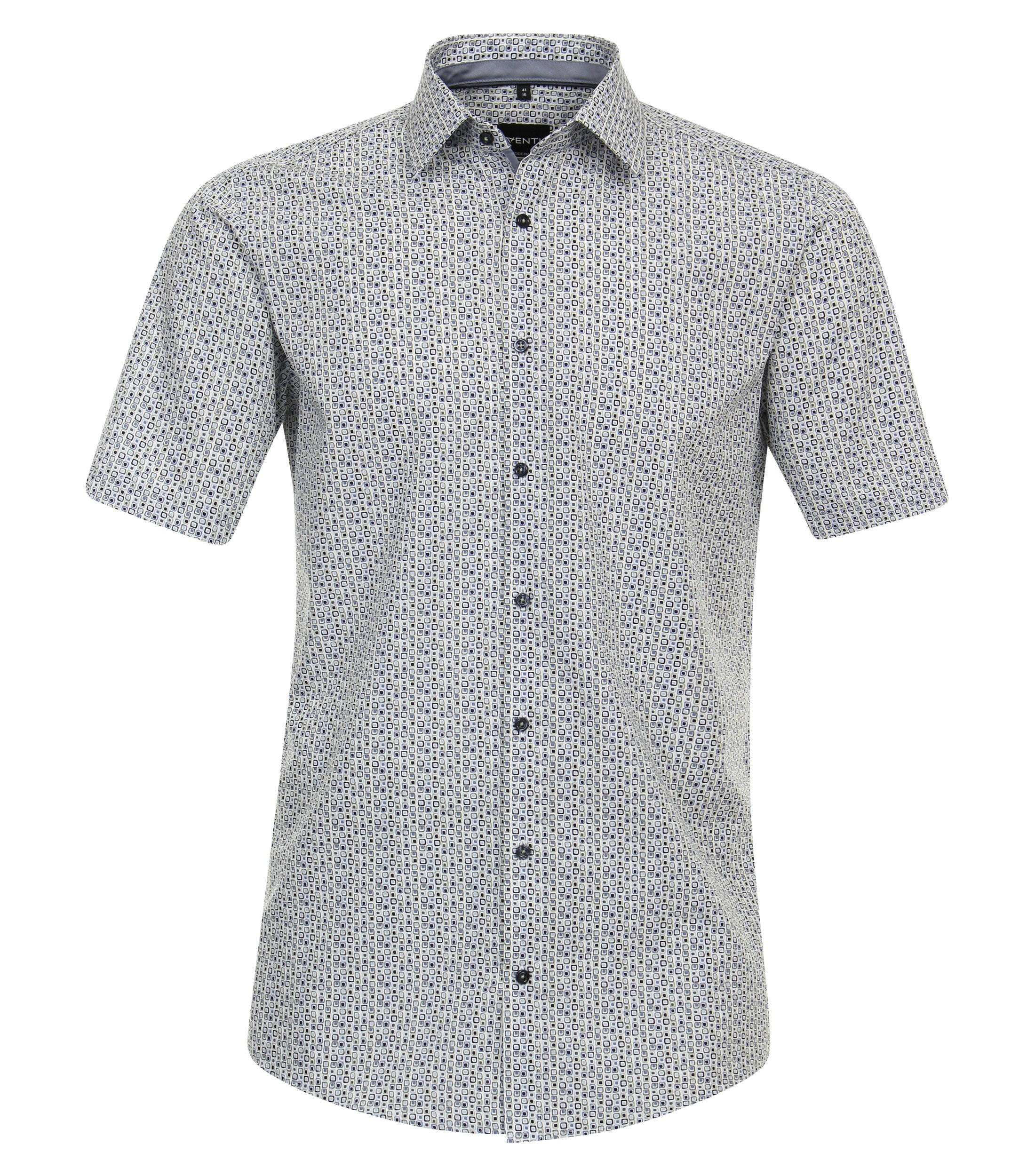 Ein Businesshemd im Print Muster in der Farbe graues Mittelblau