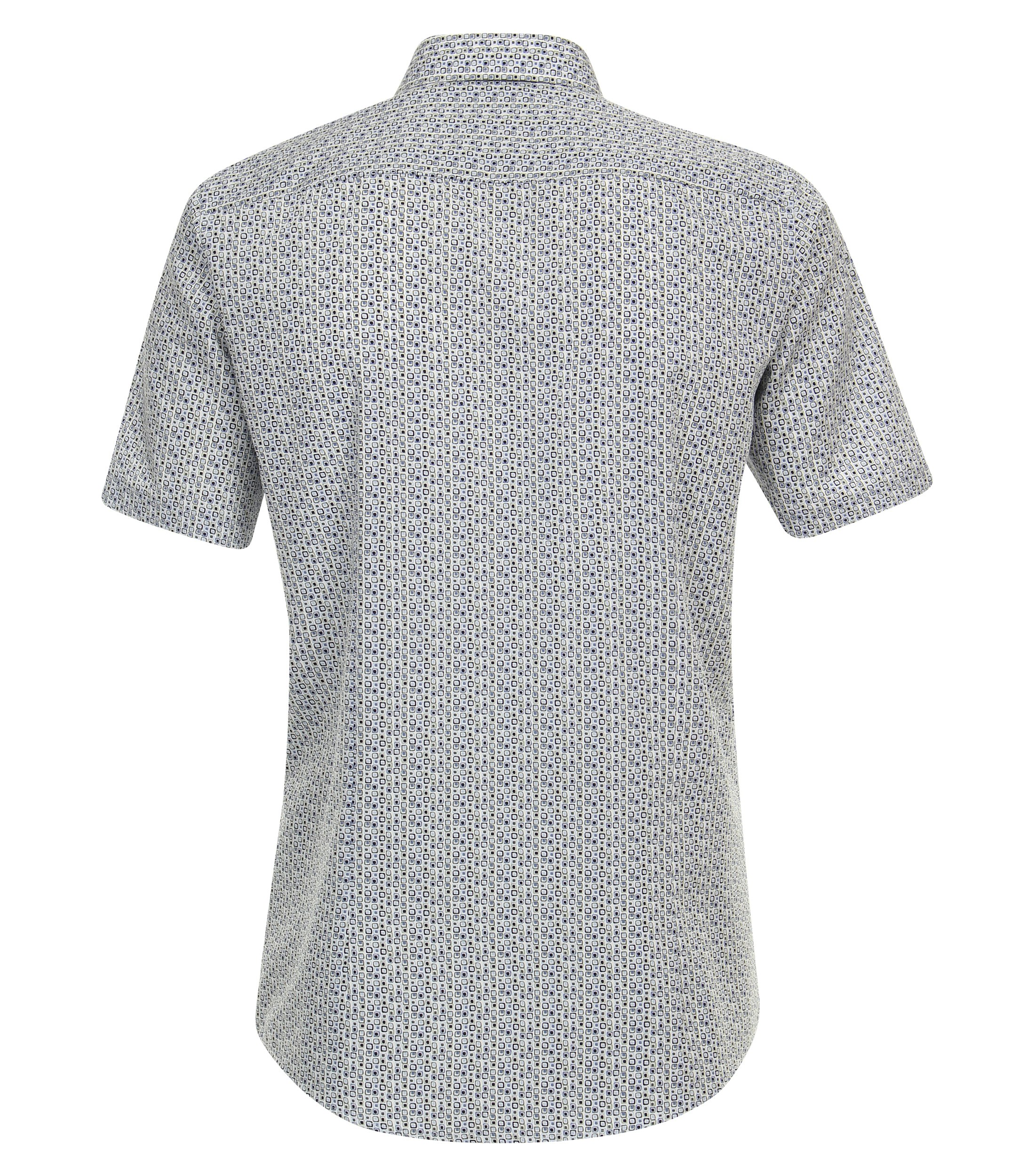 Ein Businesshemd im Print Muster in der Farbe graues Mittelblau