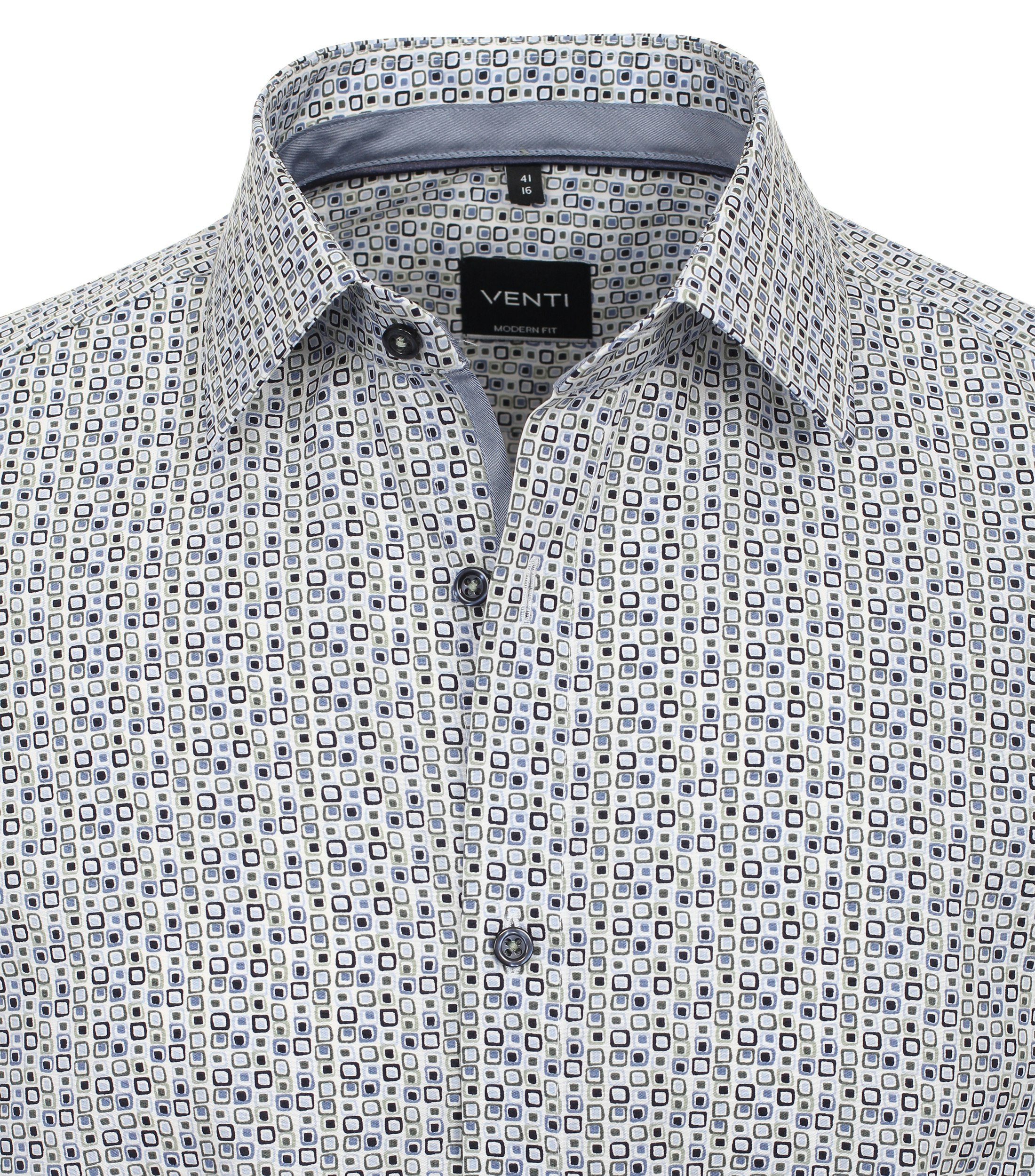 Ein Businesshemd im Print Muster in der Farbe graues Mittelblau