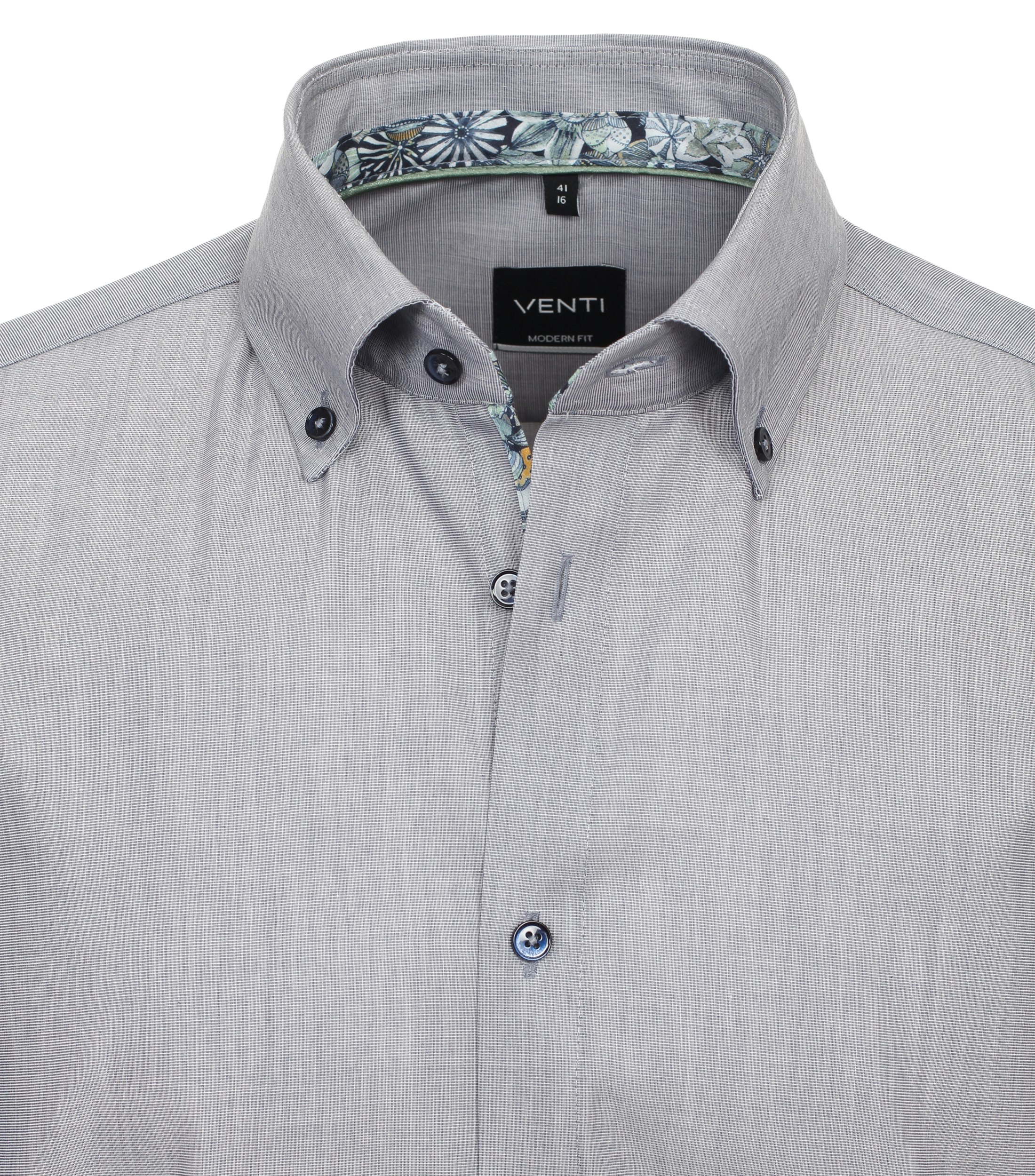 Ein Businesshemd im uni Muster in der Farbe graues Mittelblau