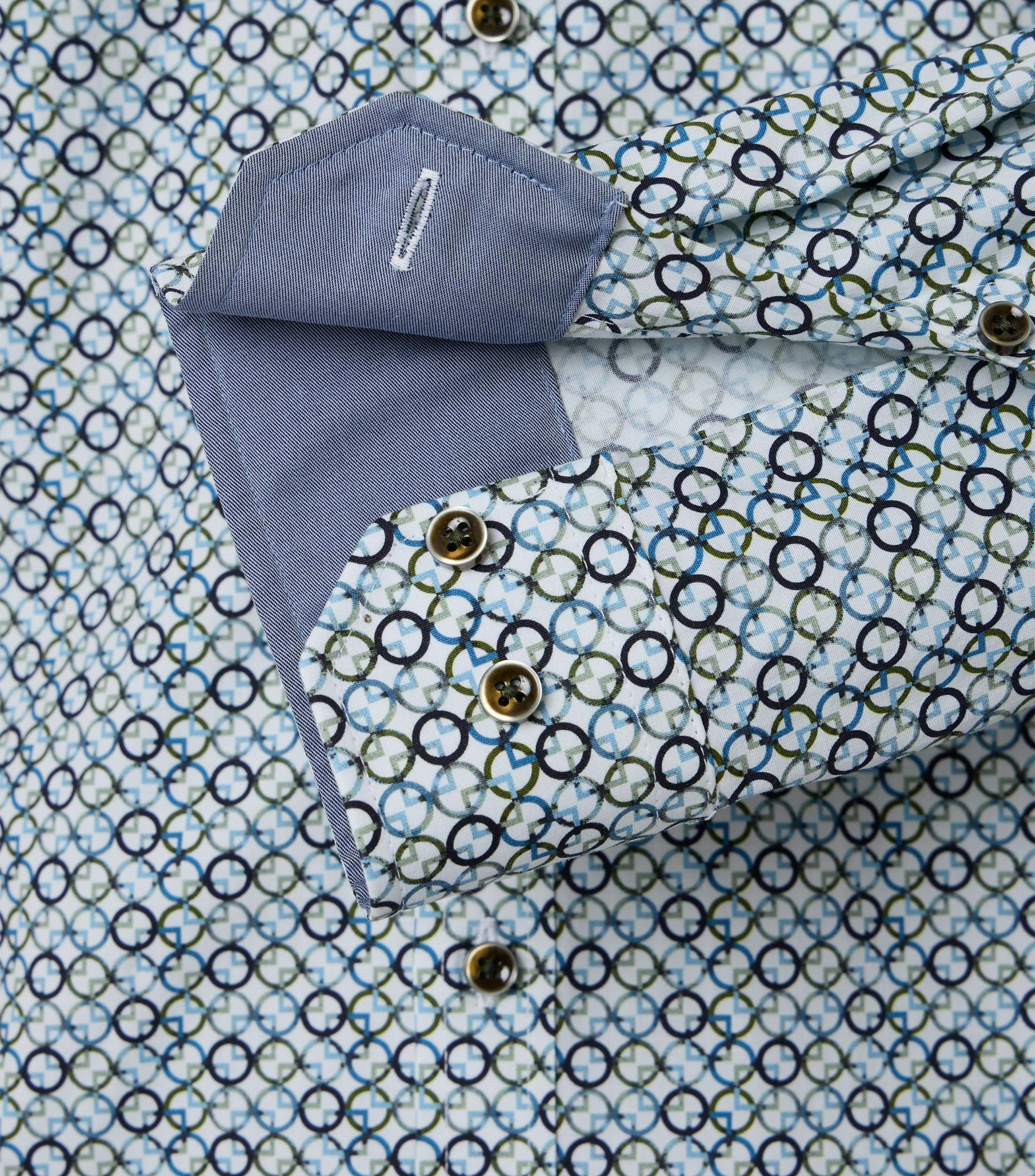Businesshemd im Print-Muster in der Farbe Grünblau(300)