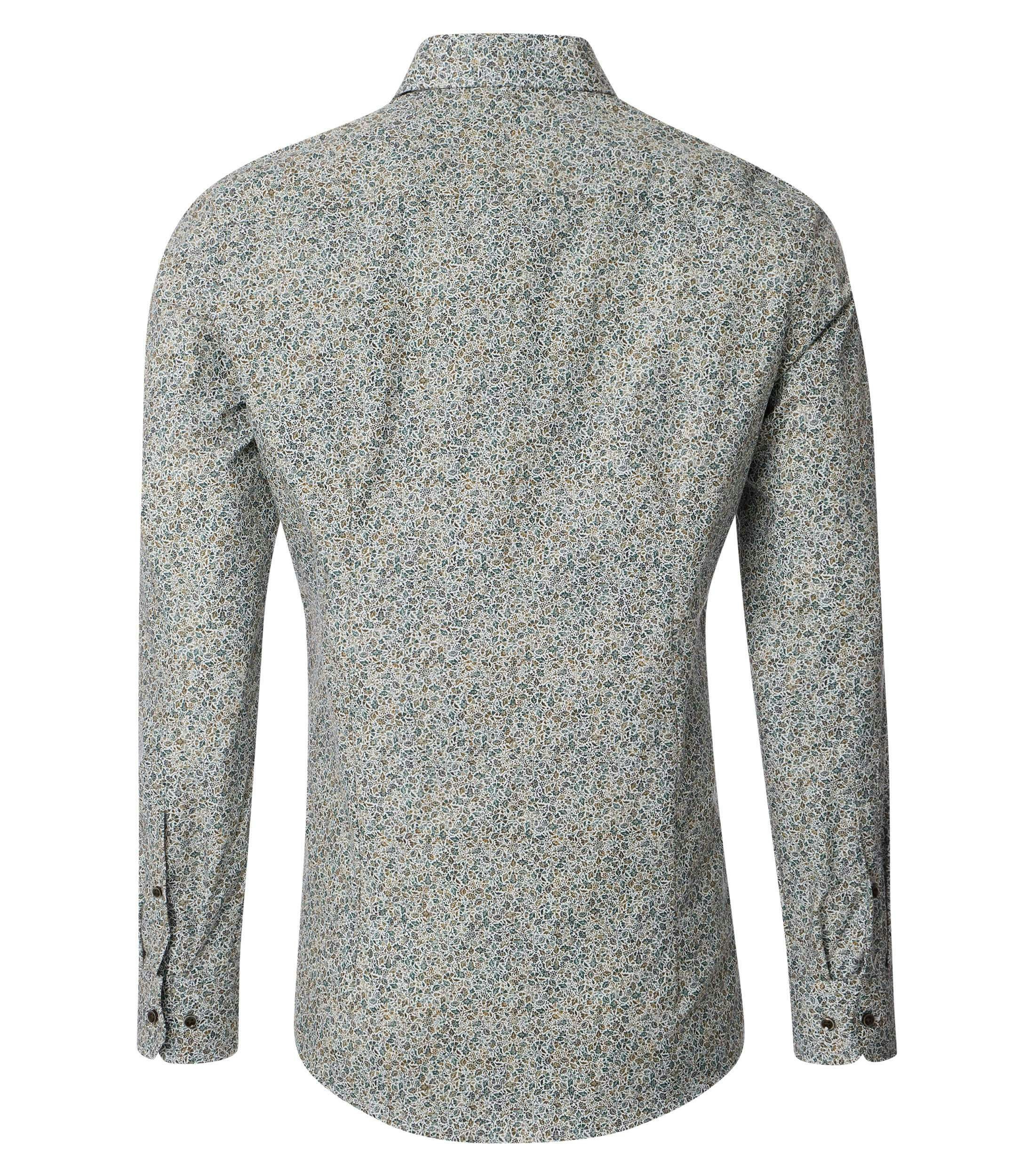 Ein Businesshemd im Print Muster in der Farbe Grün