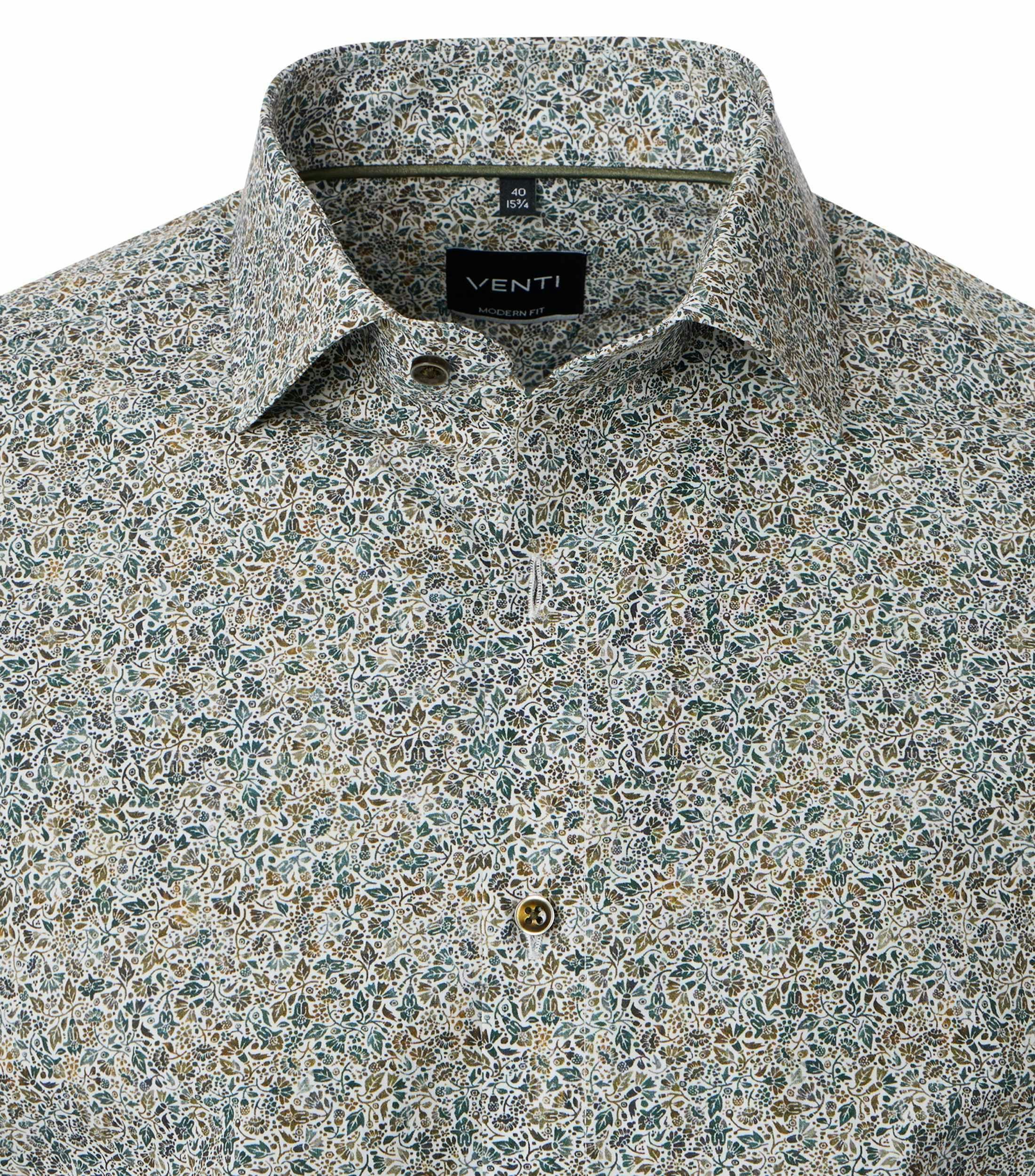 Ein Businesshemd im Print Muster in der Farbe Grün