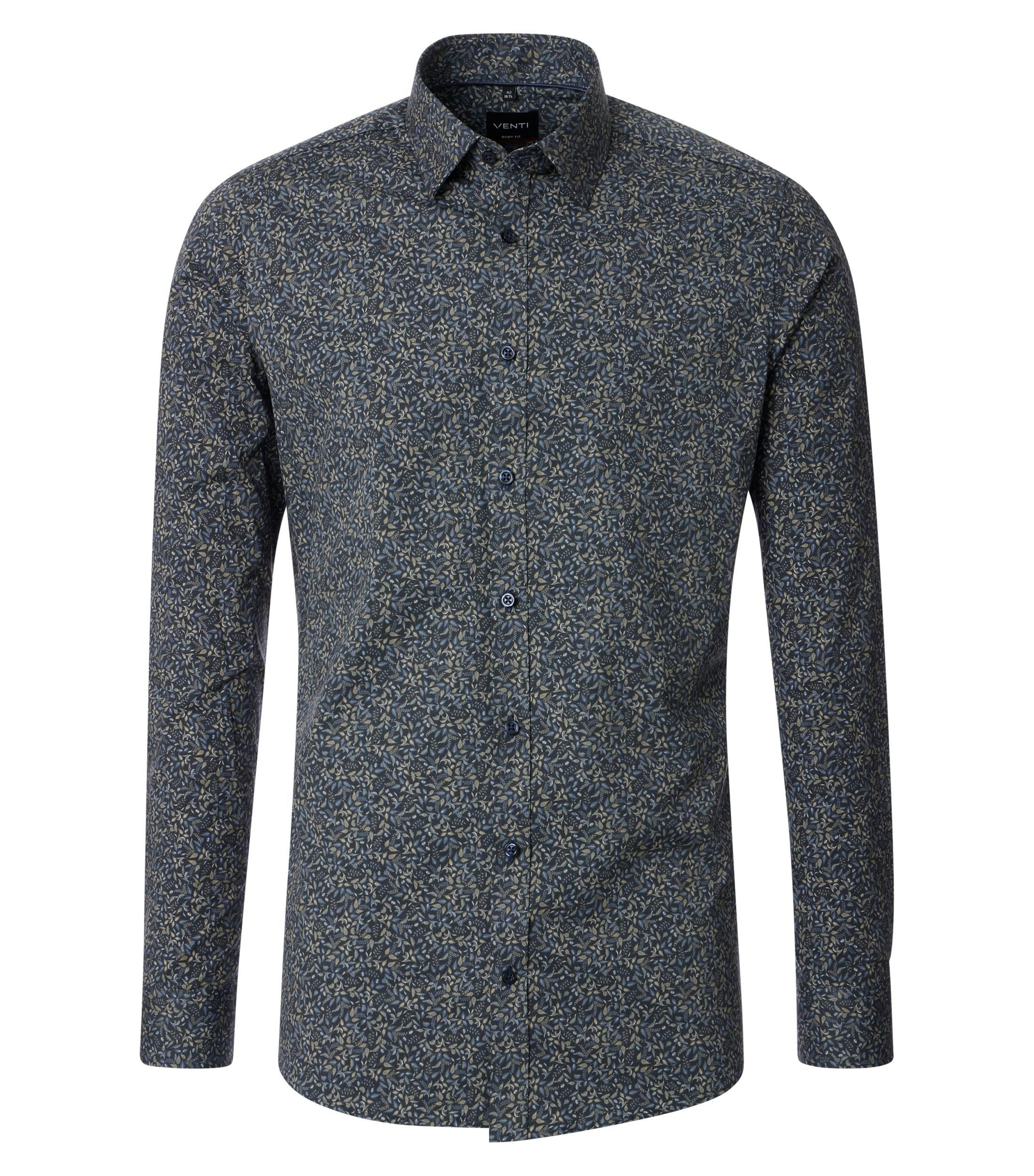 Ein Businesshemd im Print Muster in der Farbe Grünblau