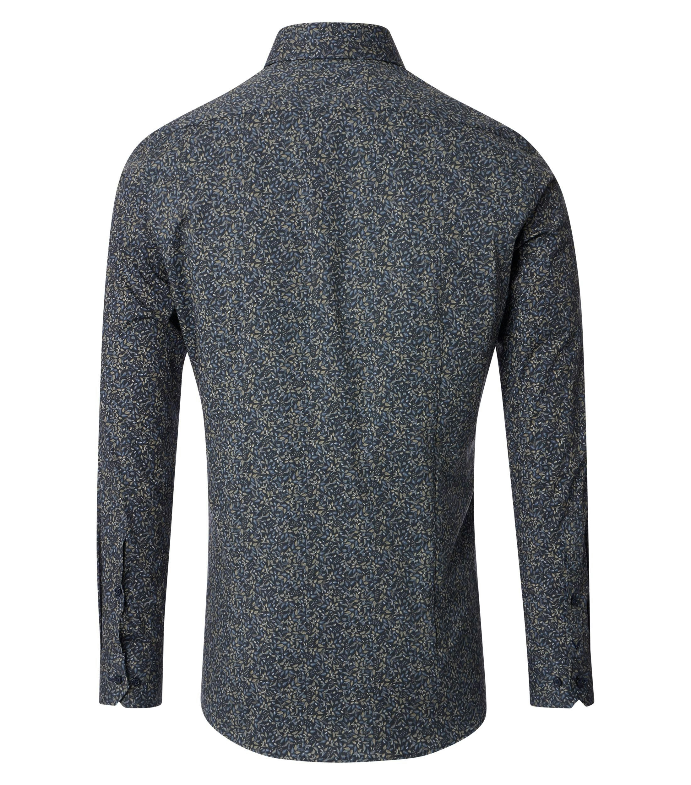 Ein Businesshemd im Print Muster in der Farbe Grünblau