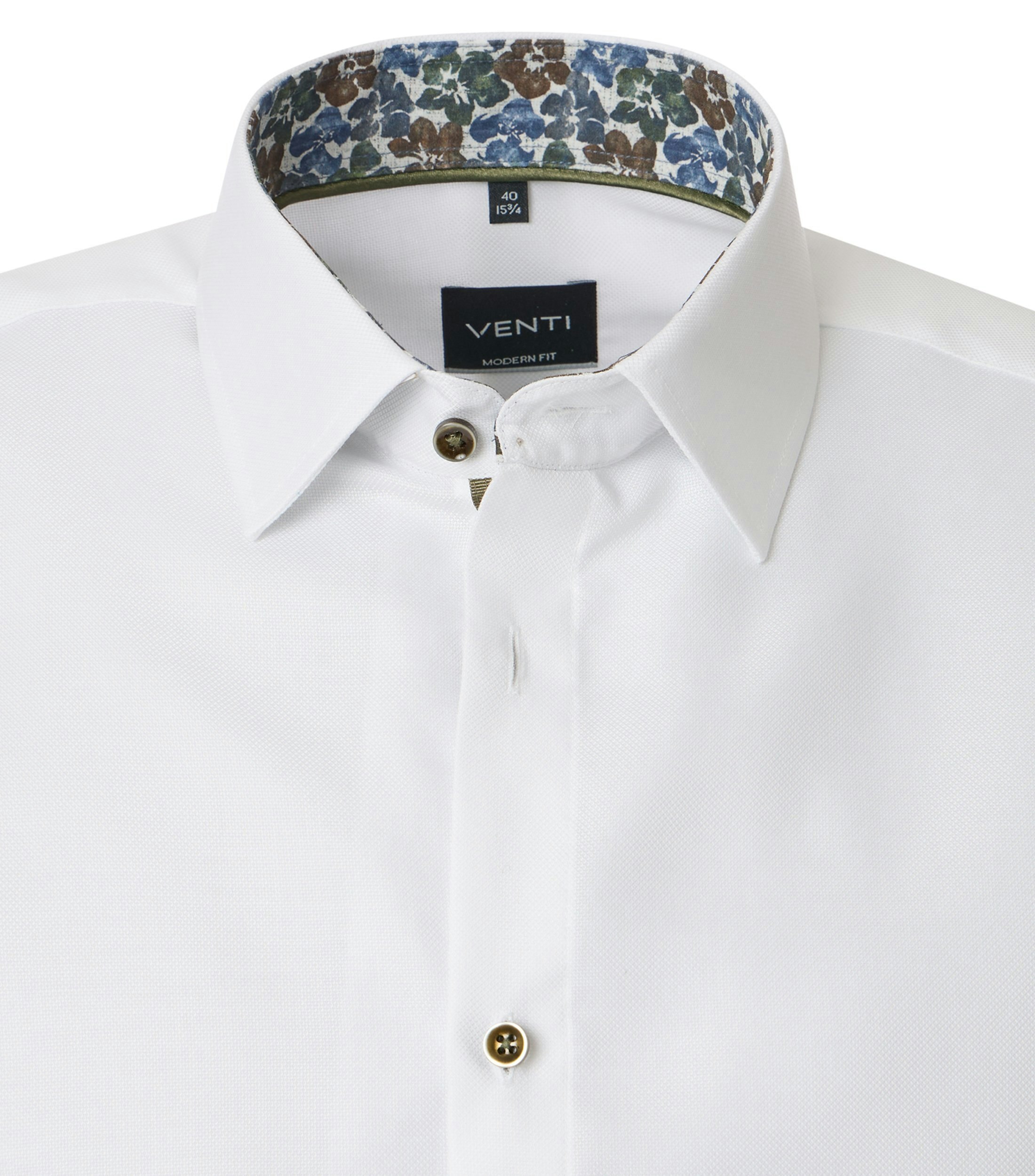 Ein Businesshemd im uni Muster in der Farbe Weiß