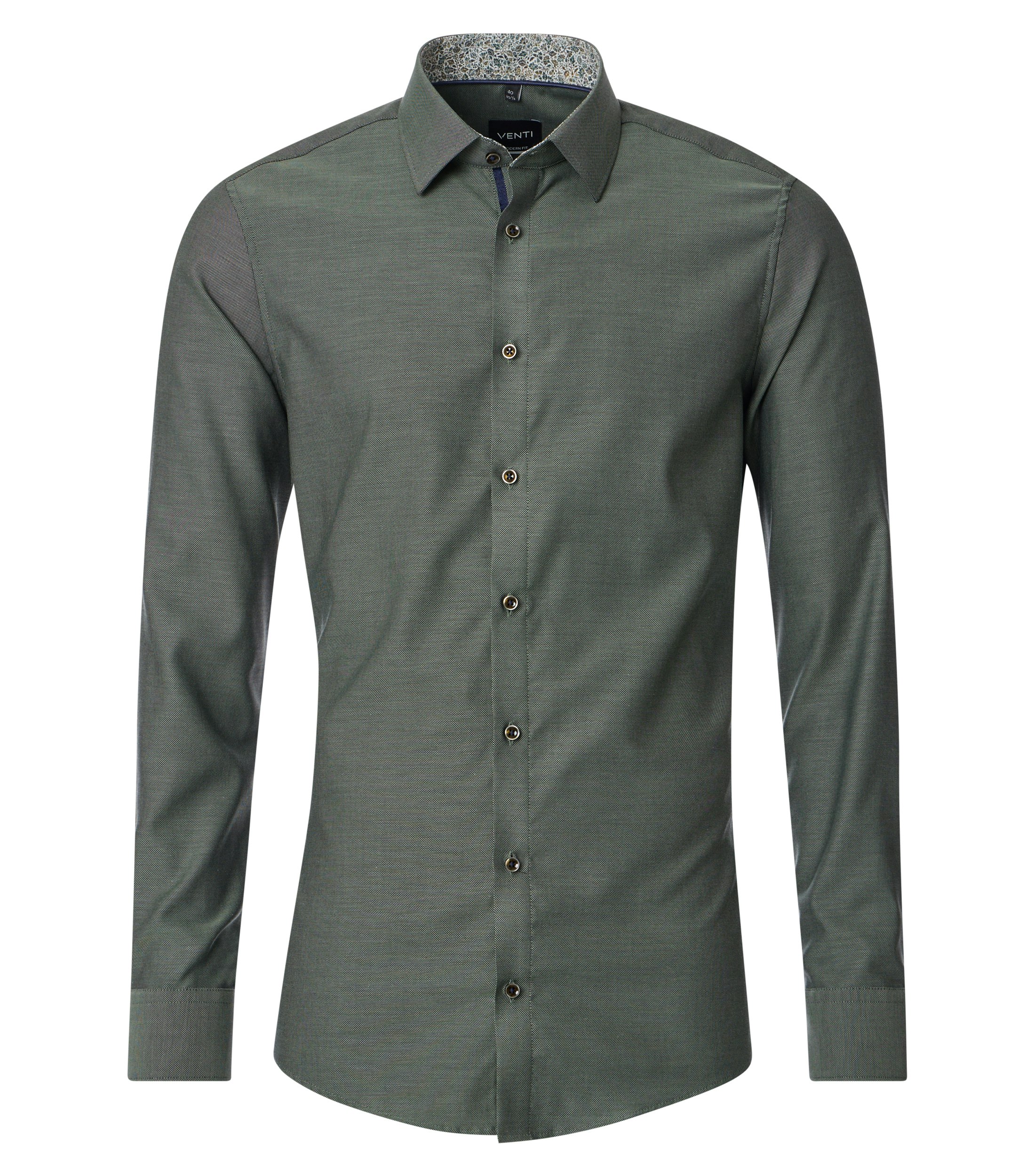 Ein Businesshemd im uni Muster in der Farbe Dunkelgrün